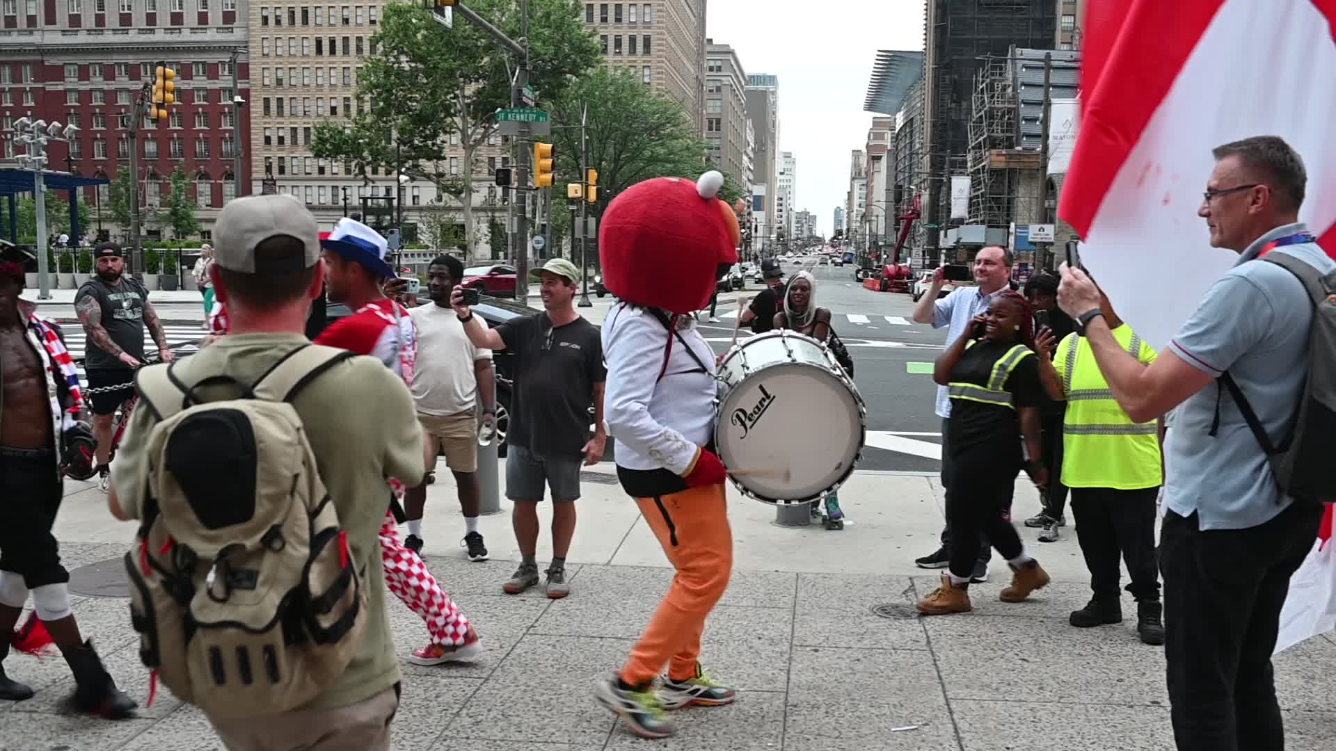 Croatia Football Fans March and Celebrate in Philadelphia Ahead of Ghana Group L Match