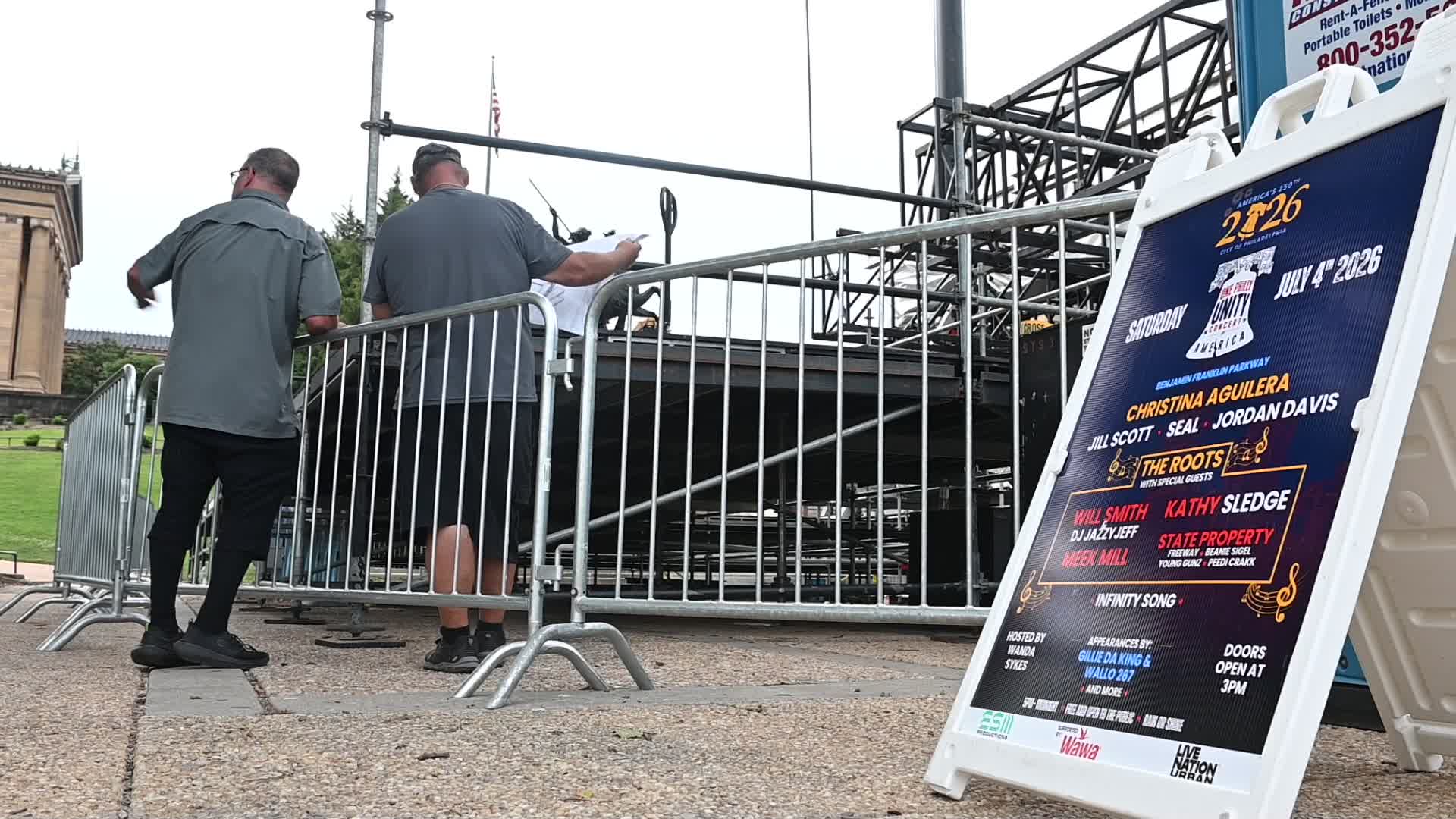Build-up for 4th of July USA 250th Concert in Full Progress in Philadelphia