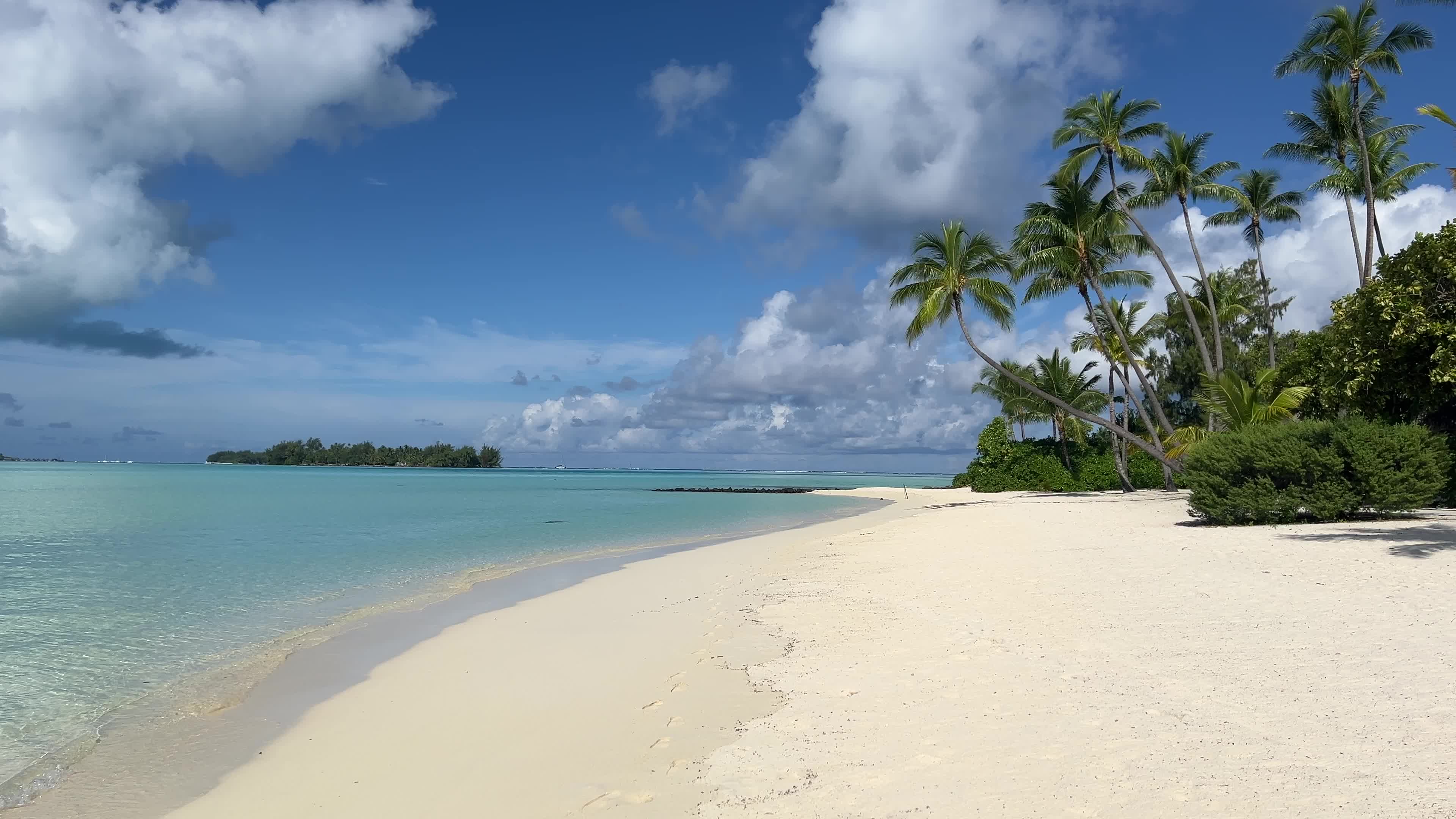 Beach in Motu Tevairoa, French Polynesia