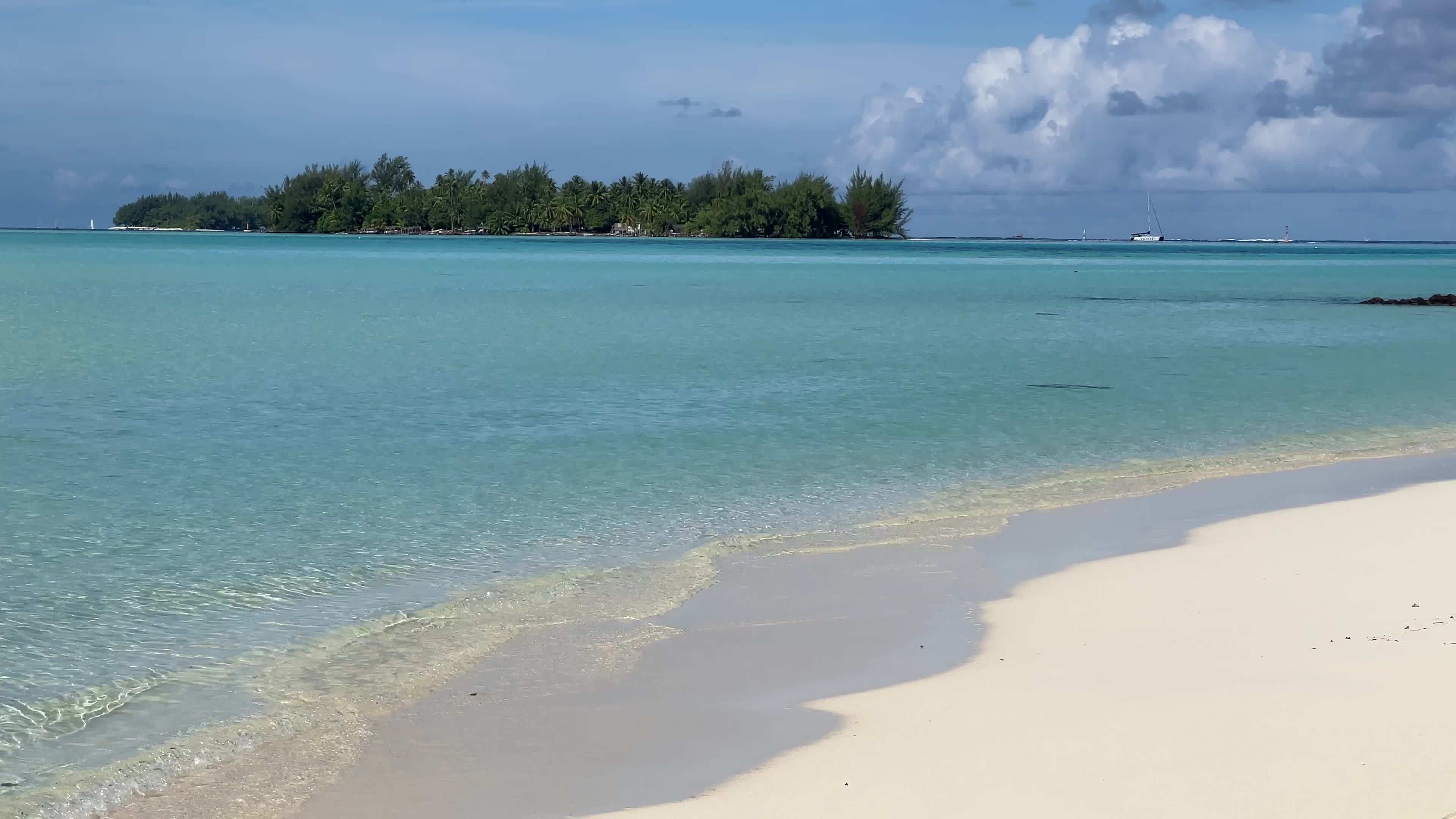 Beach in Motu Tevairoa, French Polynesia