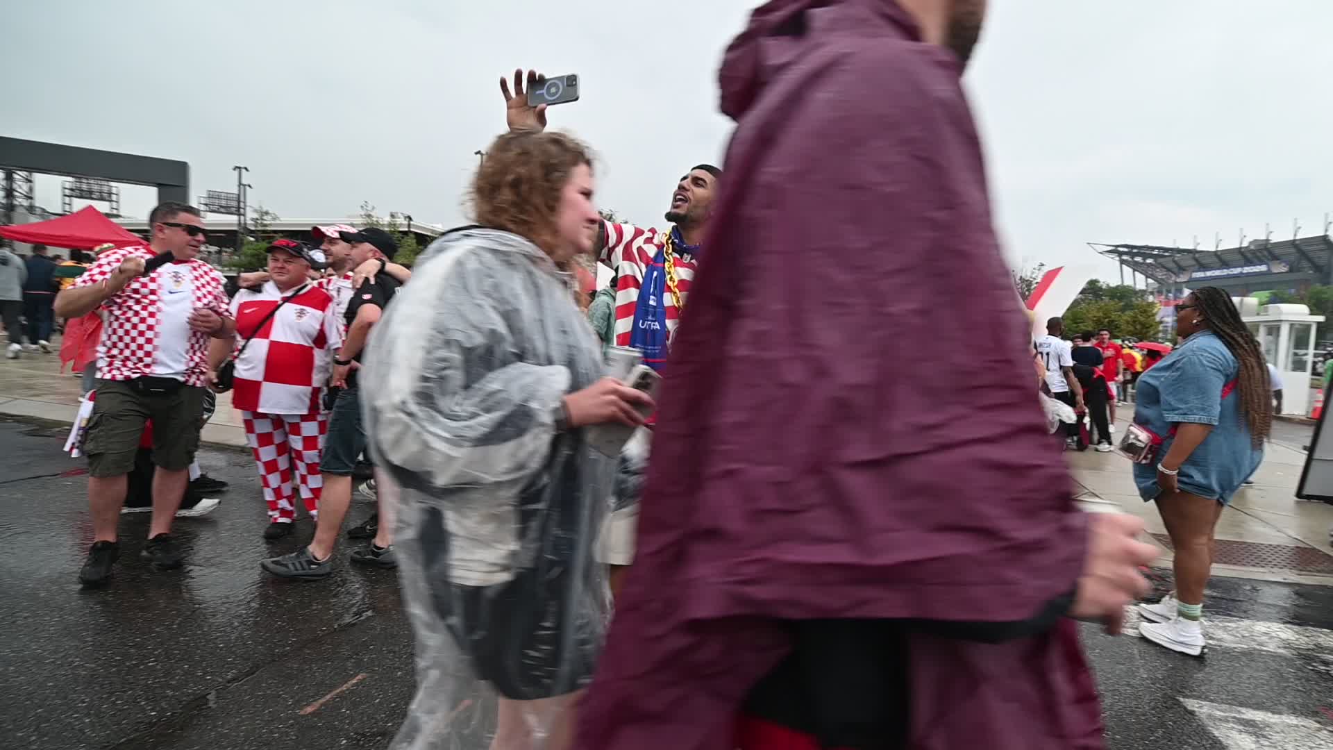 Football Supporter Arrive at Philadelphia Stadium