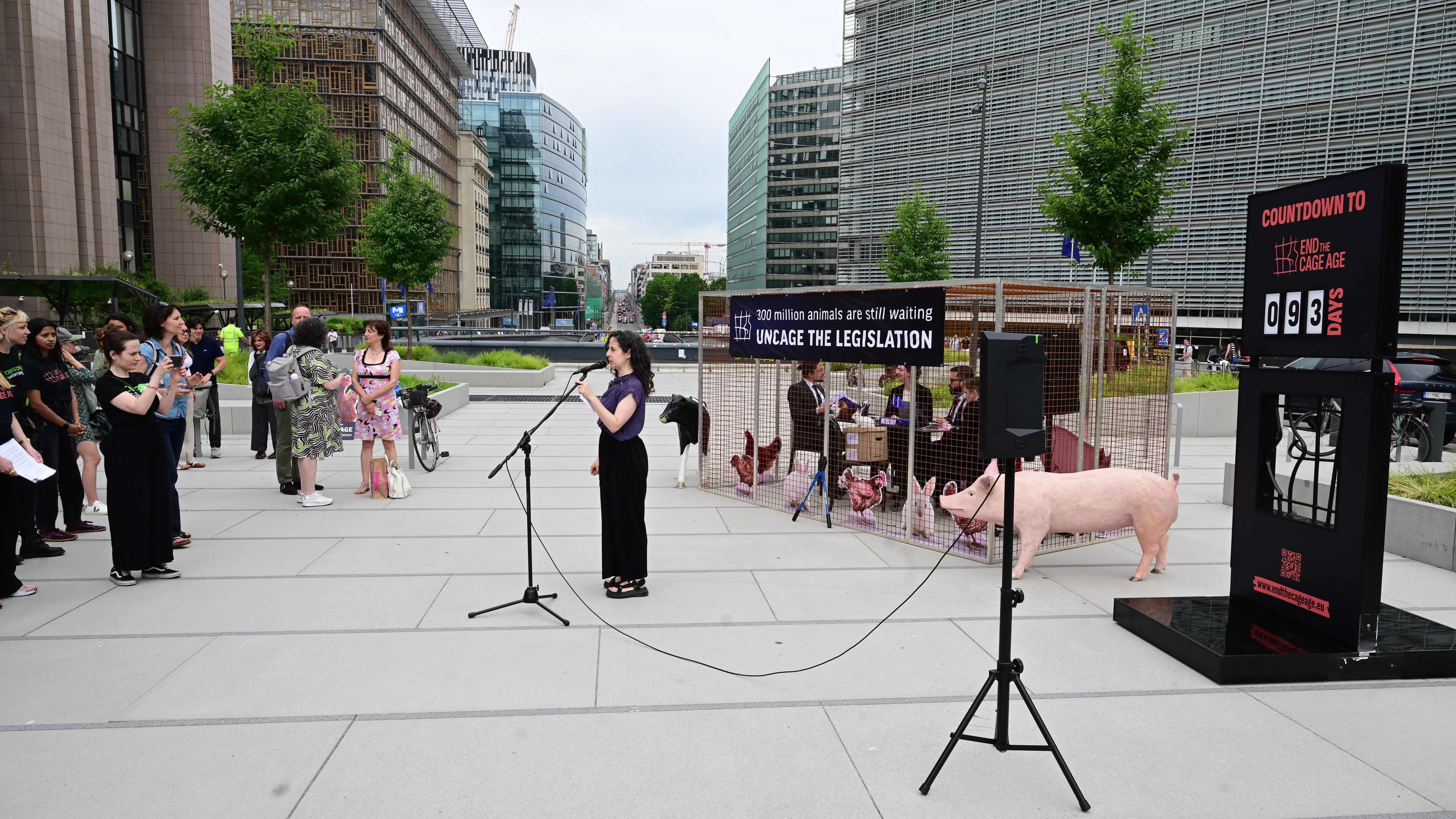 Protest against cage farming