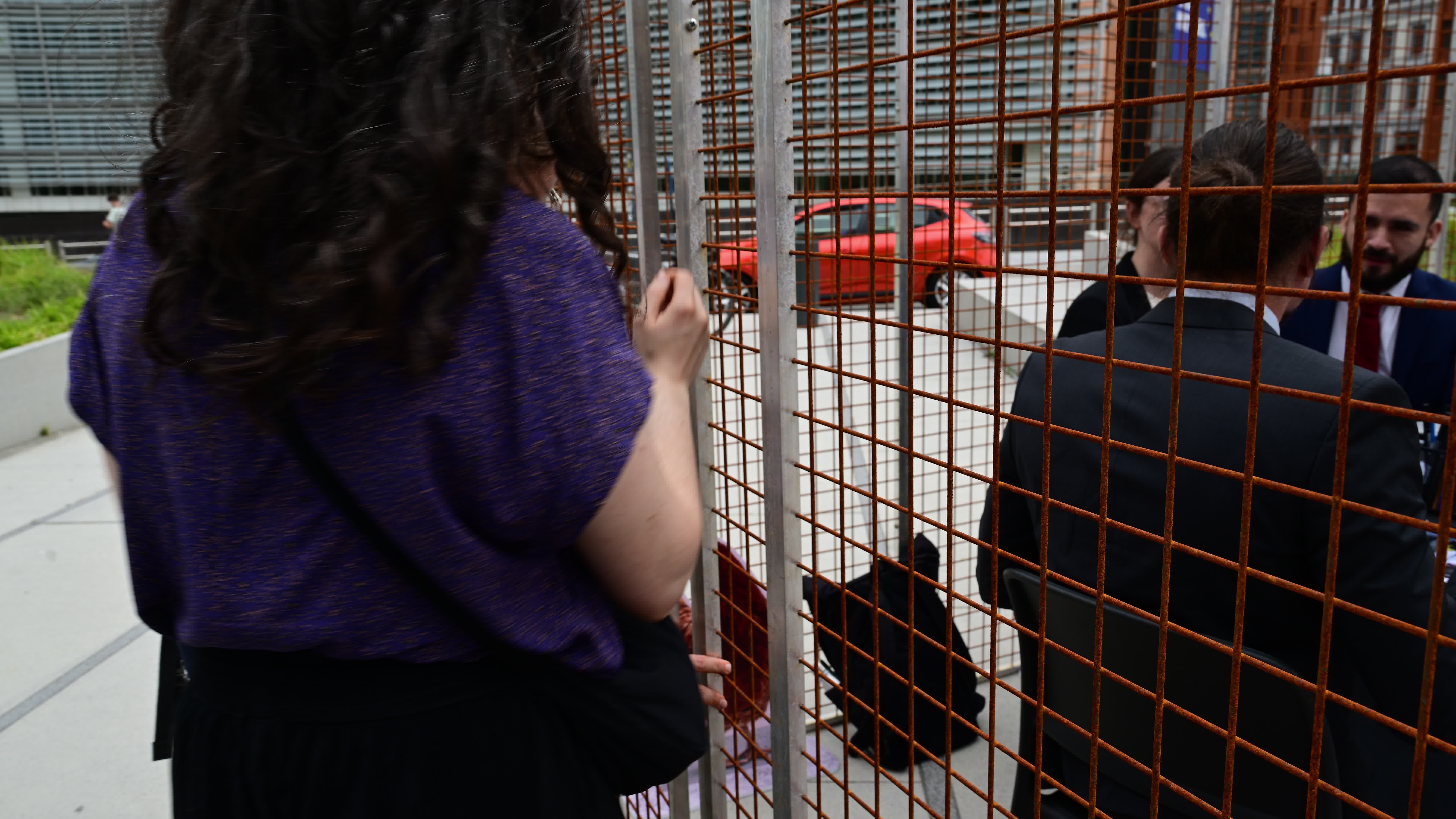 Protest against cage farming