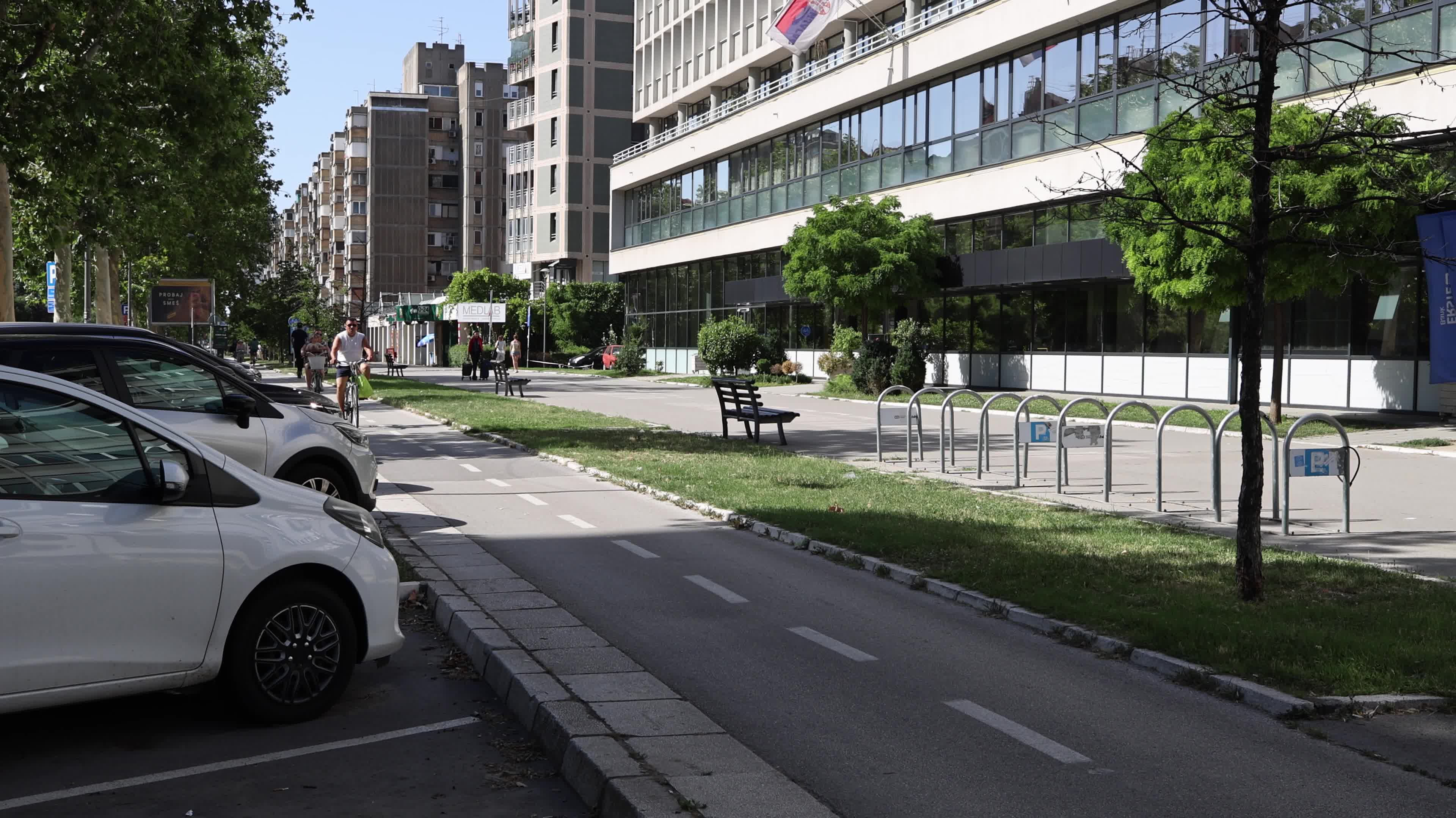 Family of Cyclists in Novi Sad