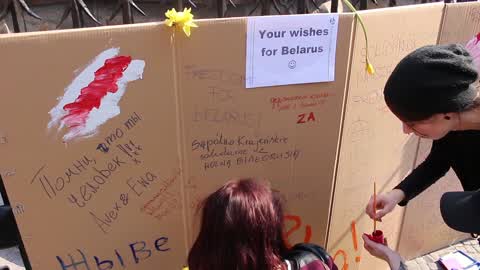 Belarussian opposition Protest in Gdansk