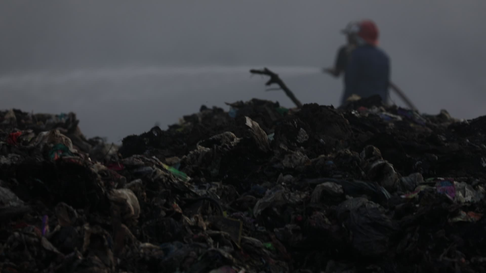 fire of big landfill in Indonesia