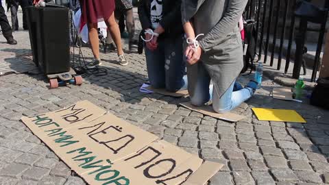 Belarussian opposition Protest in Gdansk