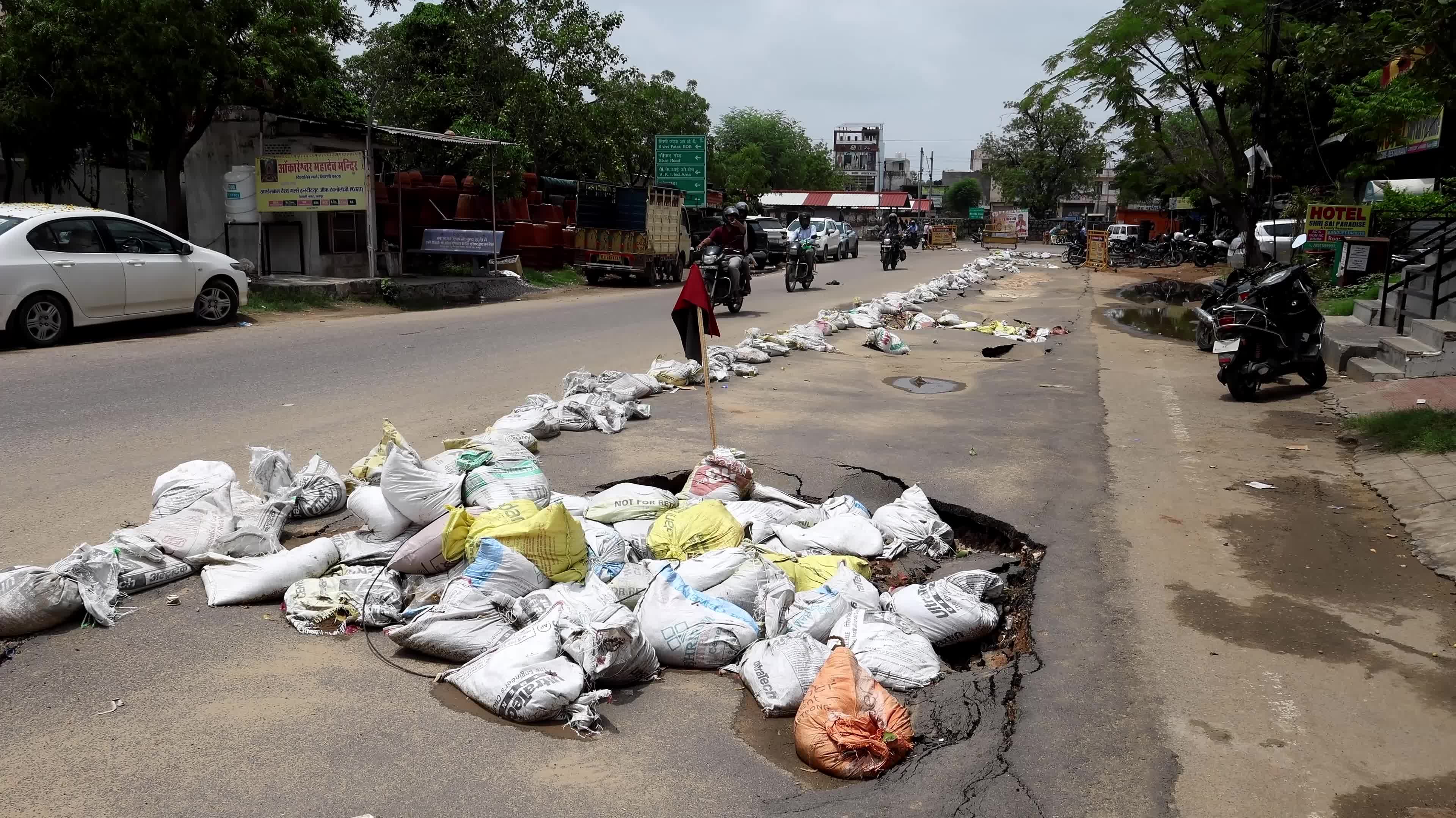 Road Damaged In Jaipur