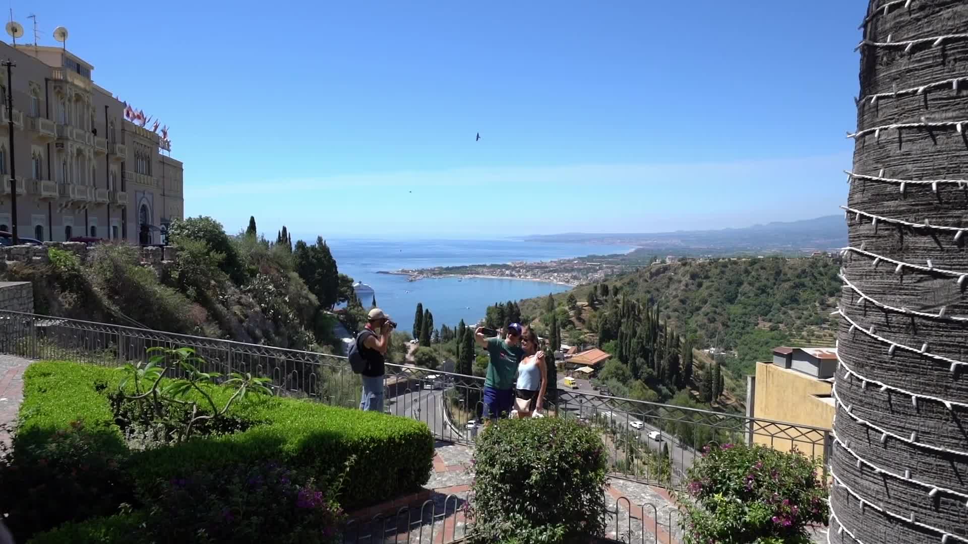 Tourists in Taormina