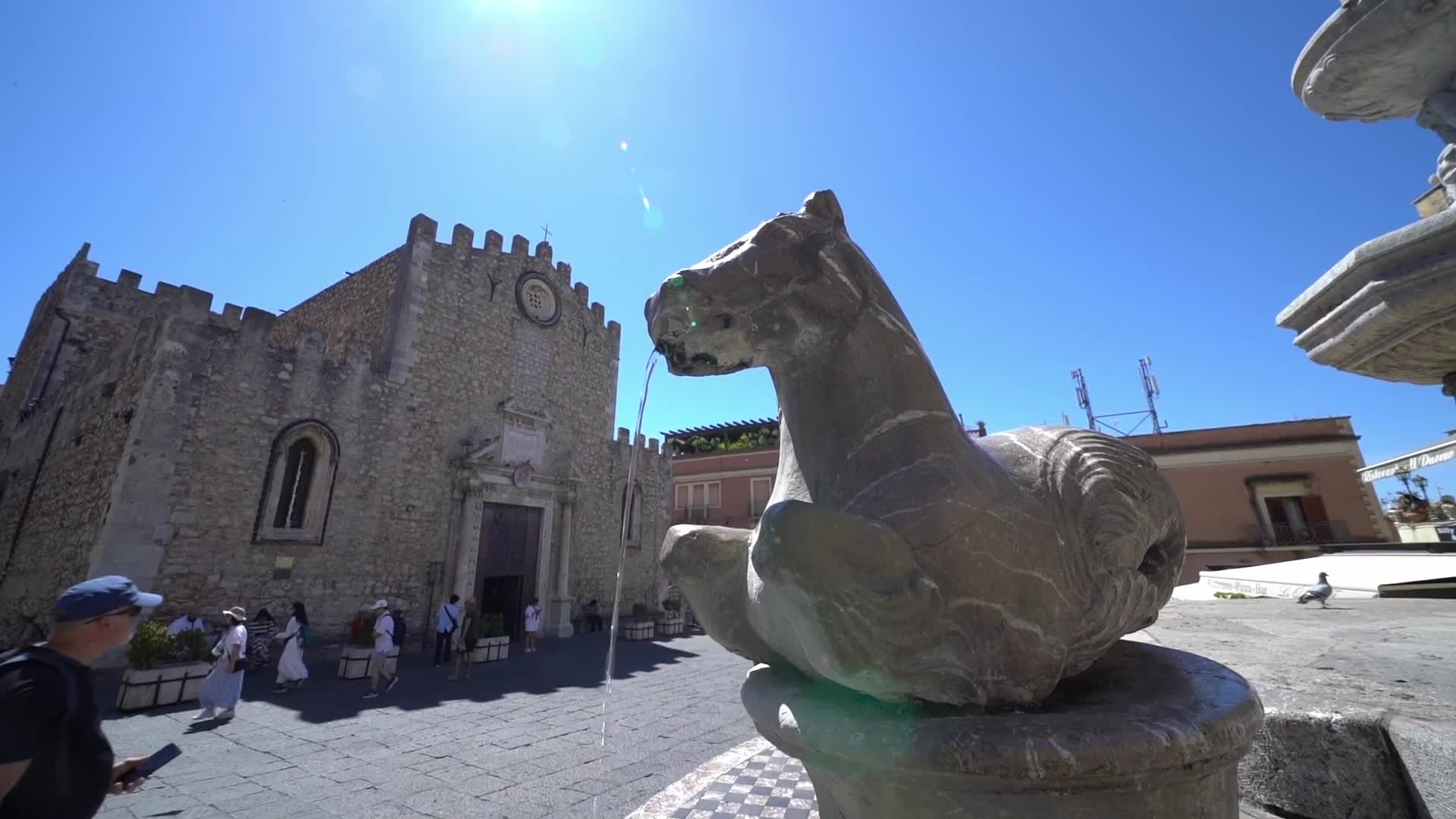 Tourists in Taormina