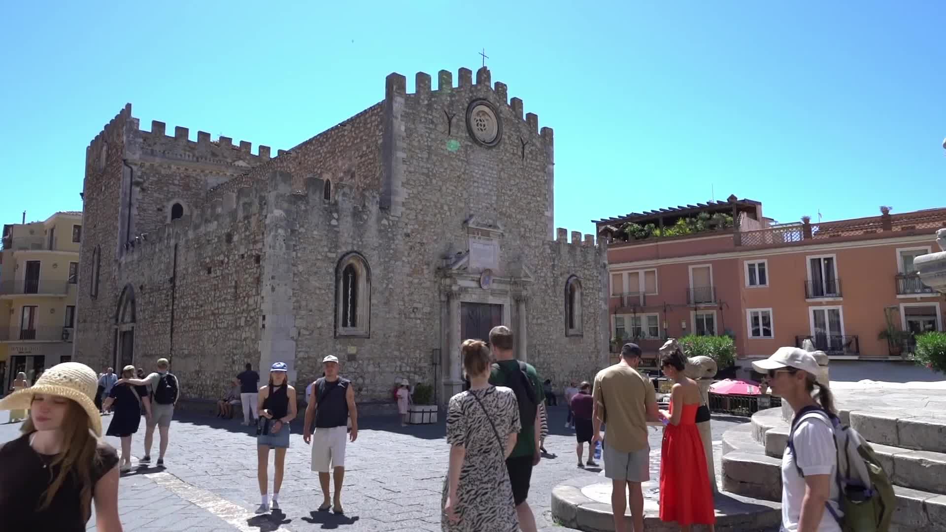 Tourists in Taormina