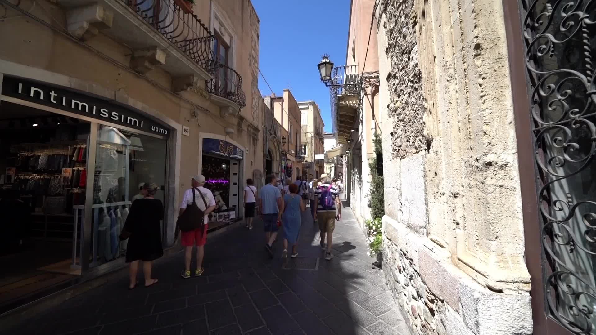Tourists in Taormina