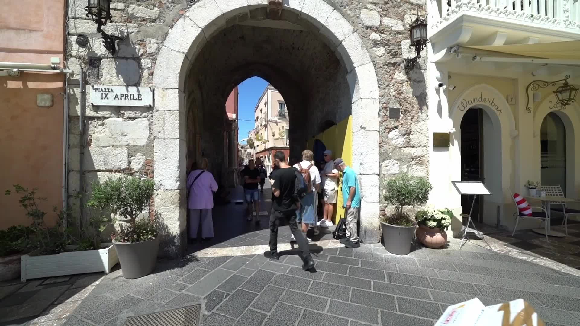 Tourists in Taormina