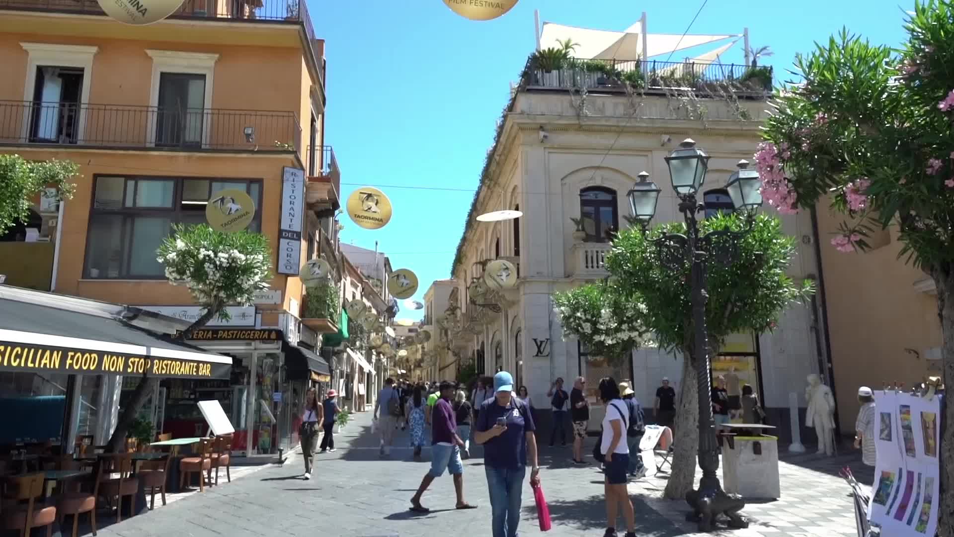 Tourists in Taormina