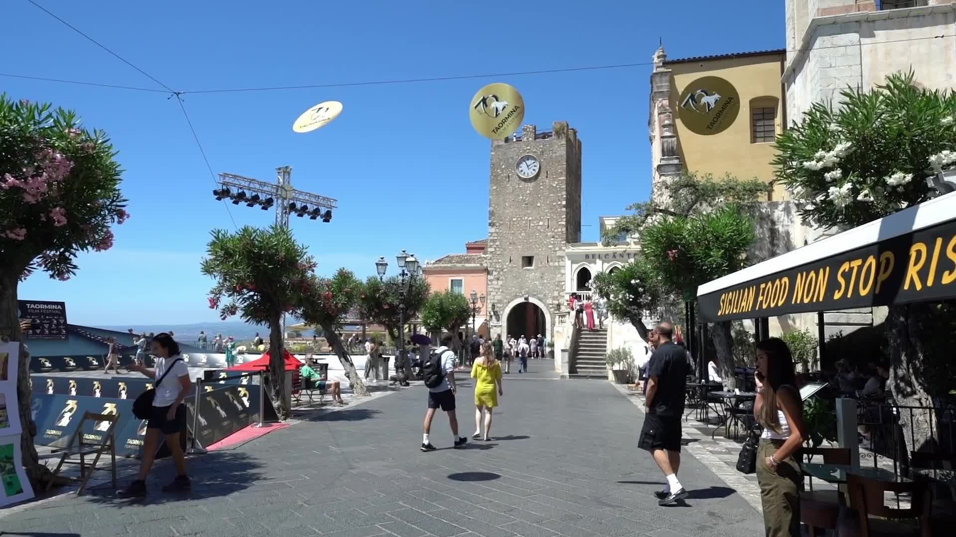 Tourists in Taormina