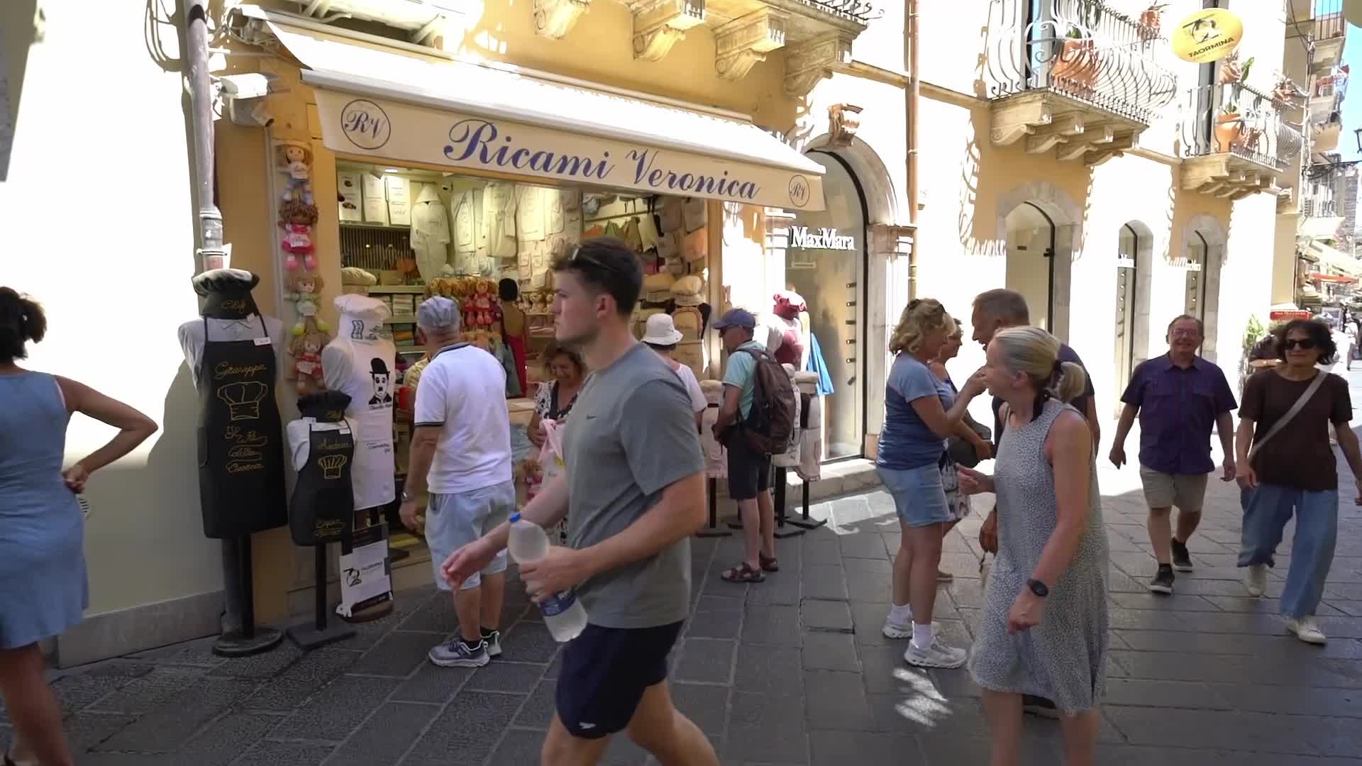 Tourists in Taormina