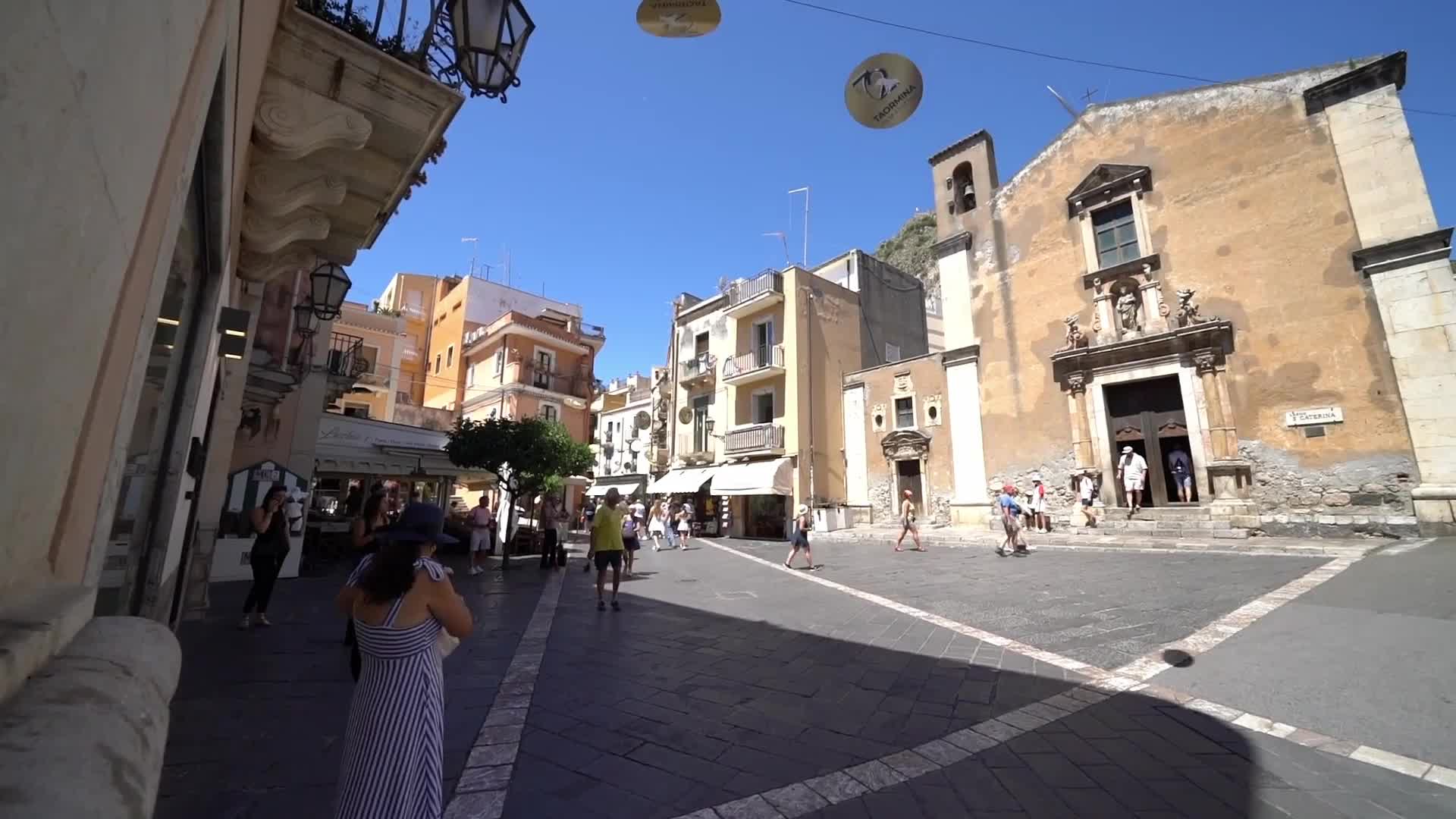 Tourists in Taormina