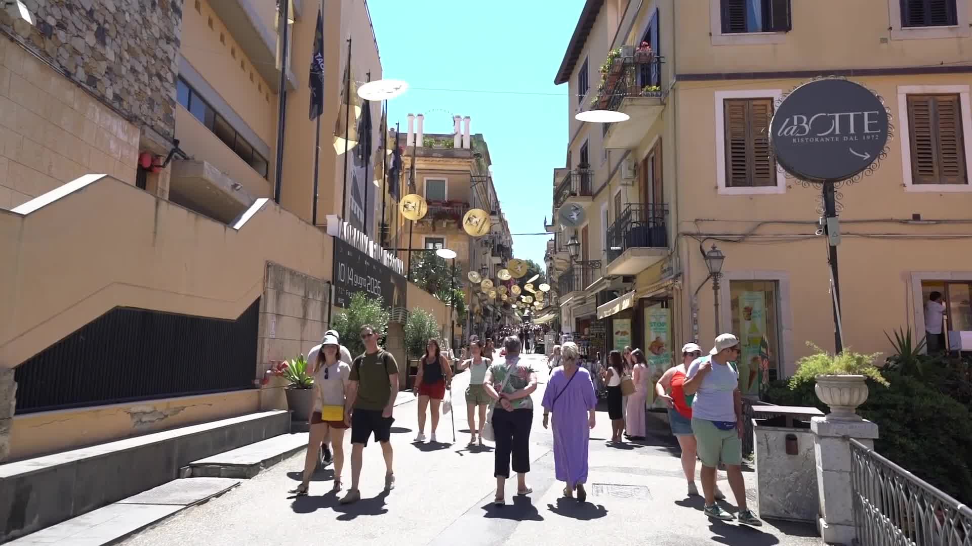 Tourists in Taormina