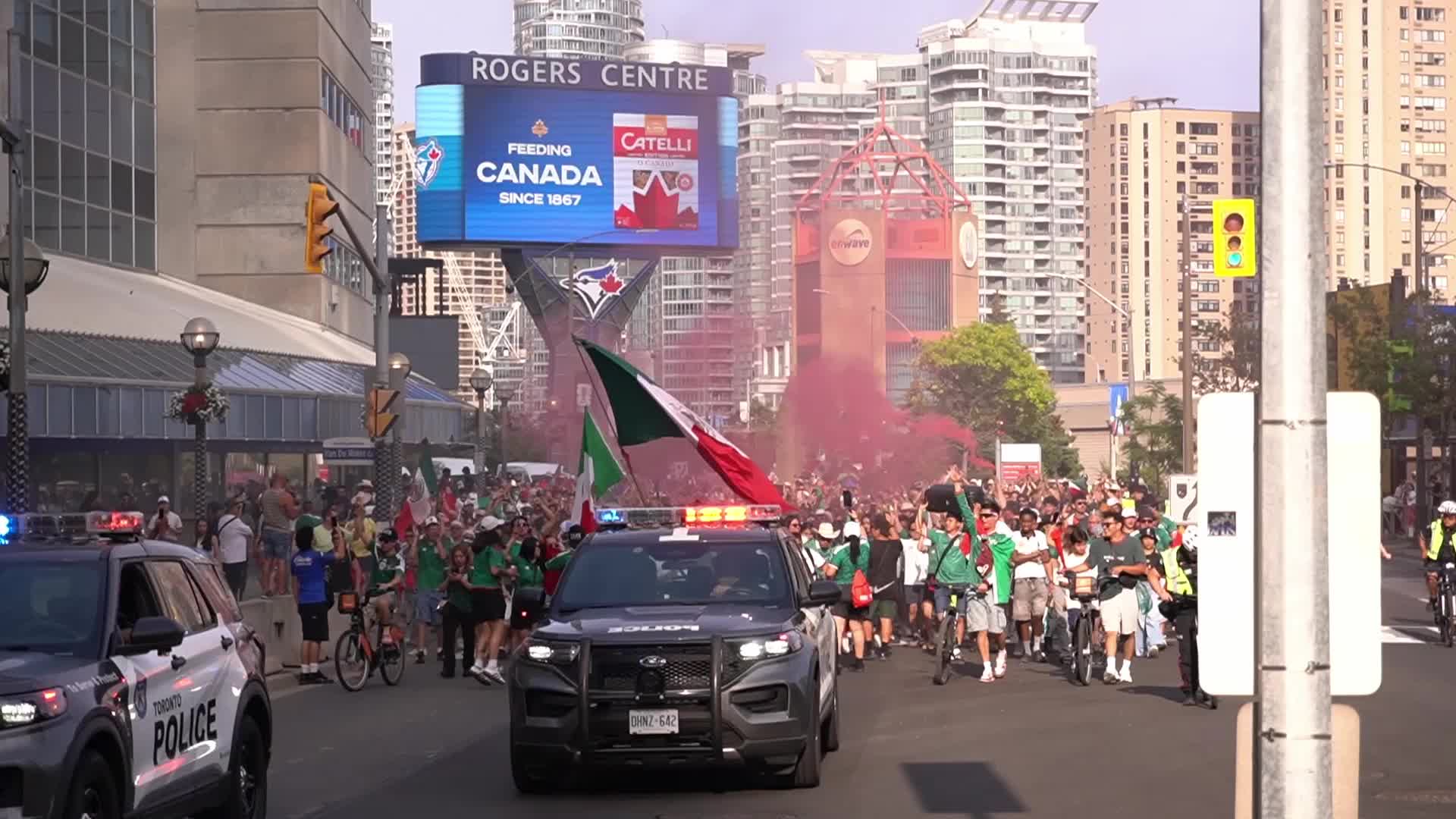 Mexico Fans Gather for FIFA Fan Walk in Toronto