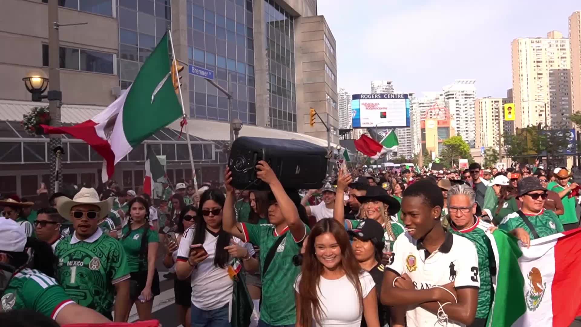 Mexico Fans Gather for FIFA Fan Walk in Toronto