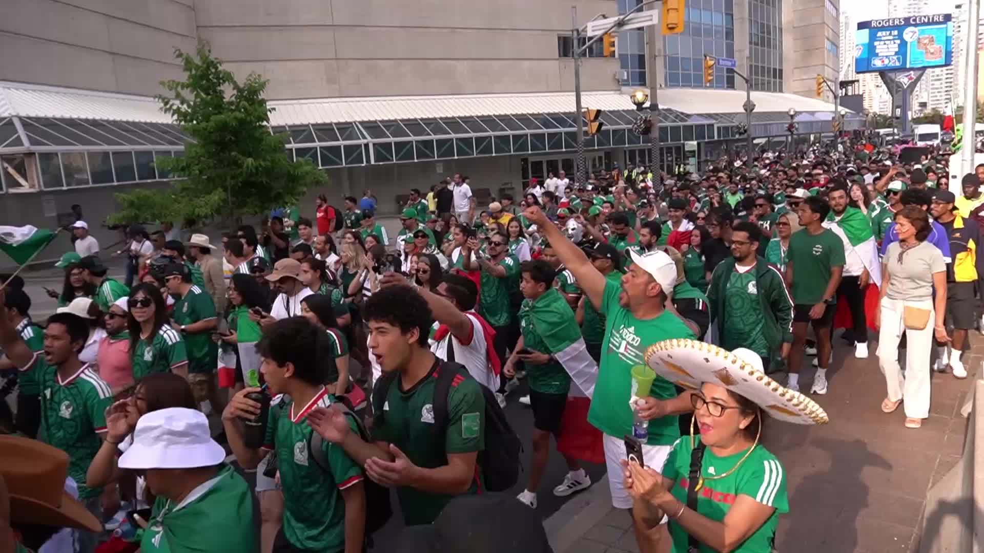 Mexico Fans Gather for FIFA Fan Walk in Toronto