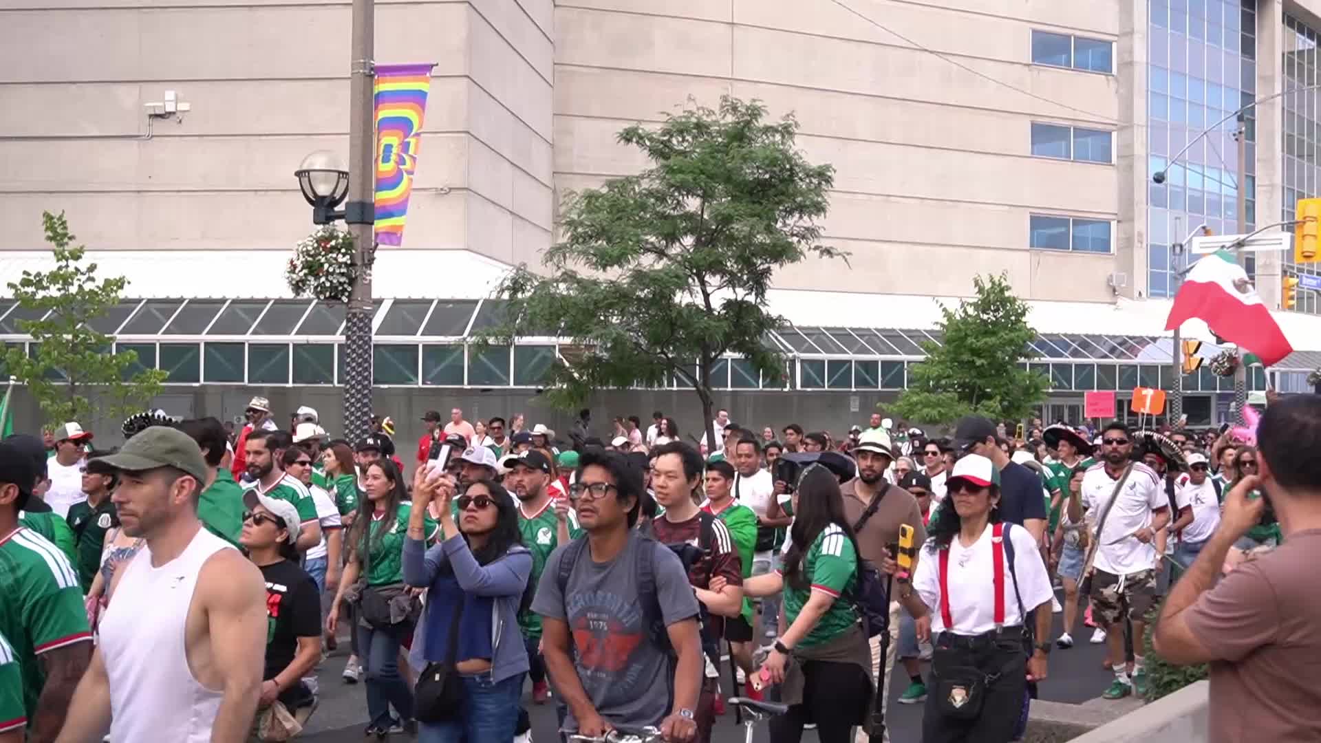Mexico Fans Gather for FIFA Fan Walk in Toronto