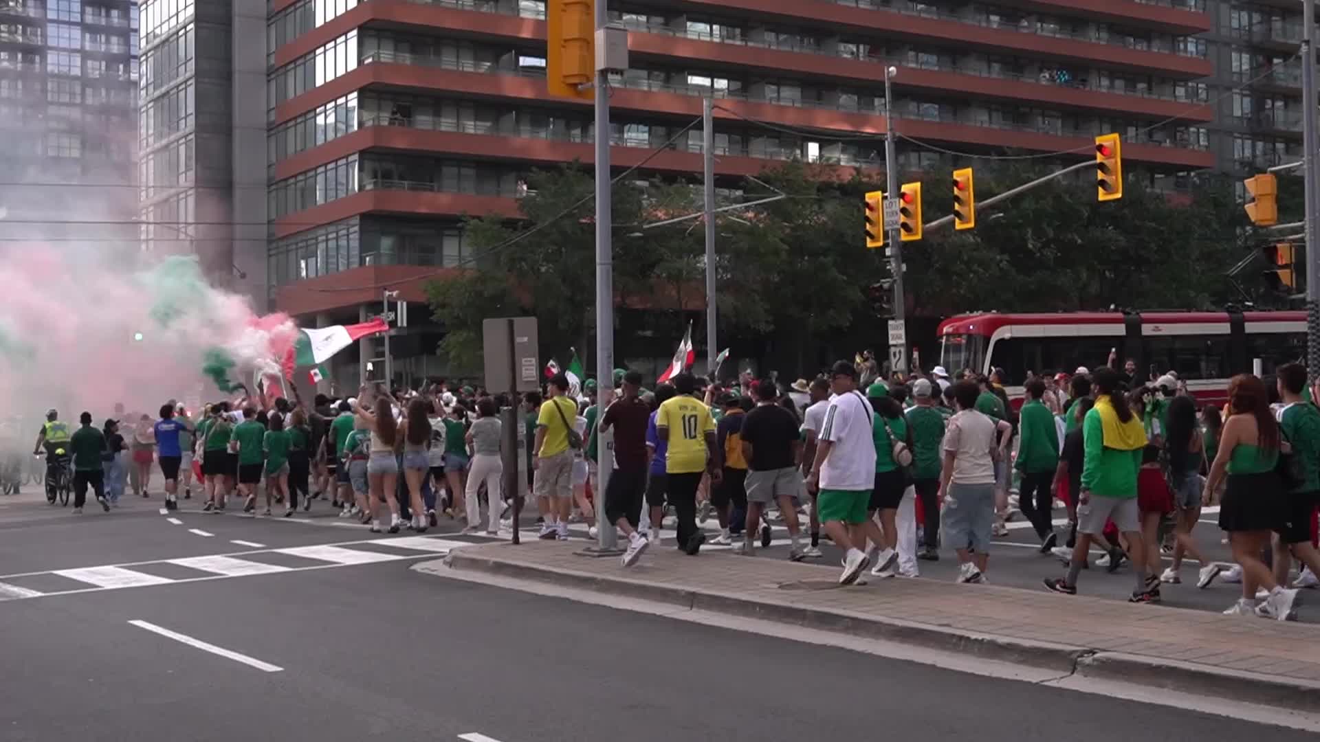Mexico Fans Gather for FIFA Fan Walk in Toronto