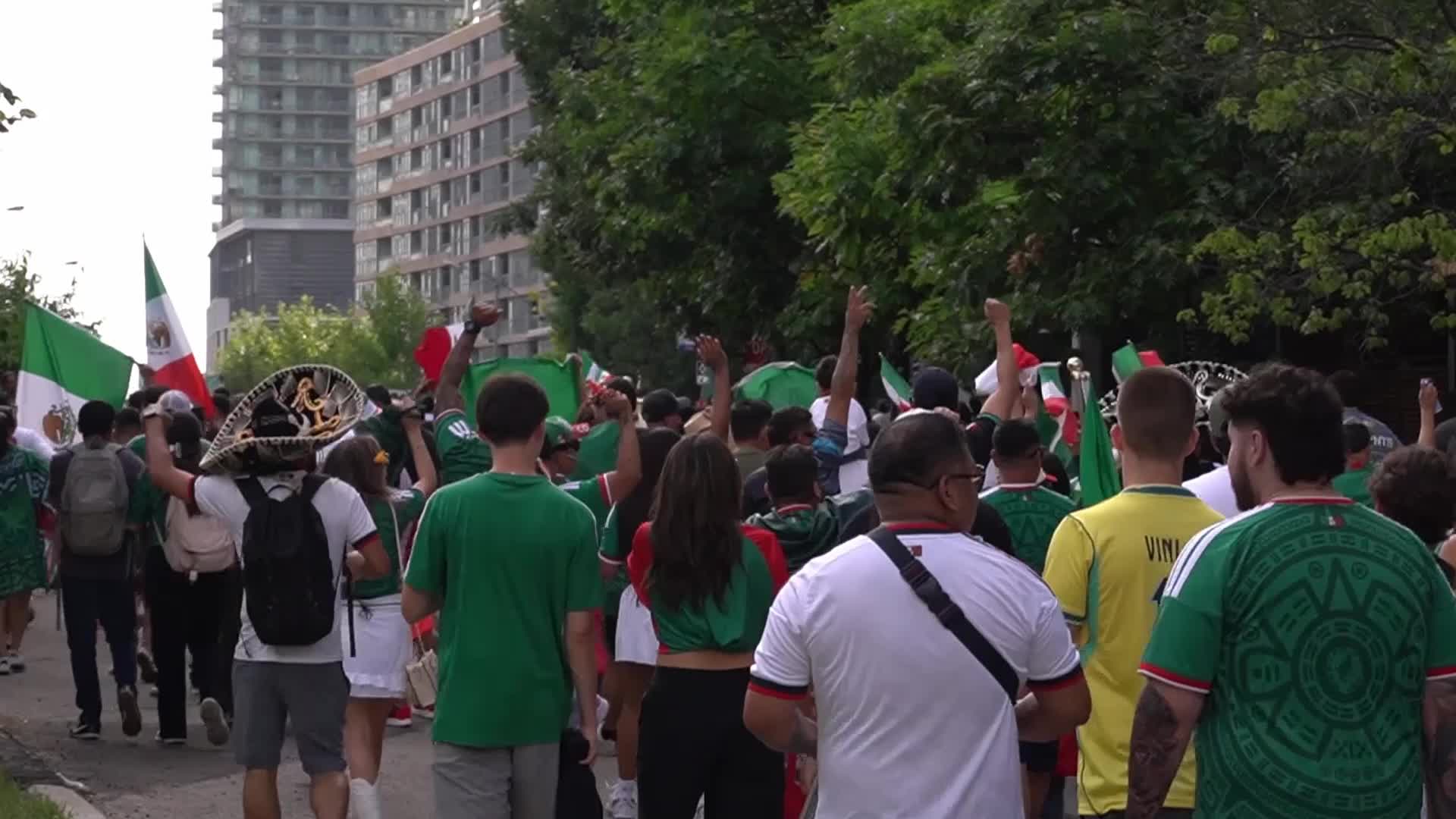 Mexico Fans Gather for FIFA Fan Walk in Toronto