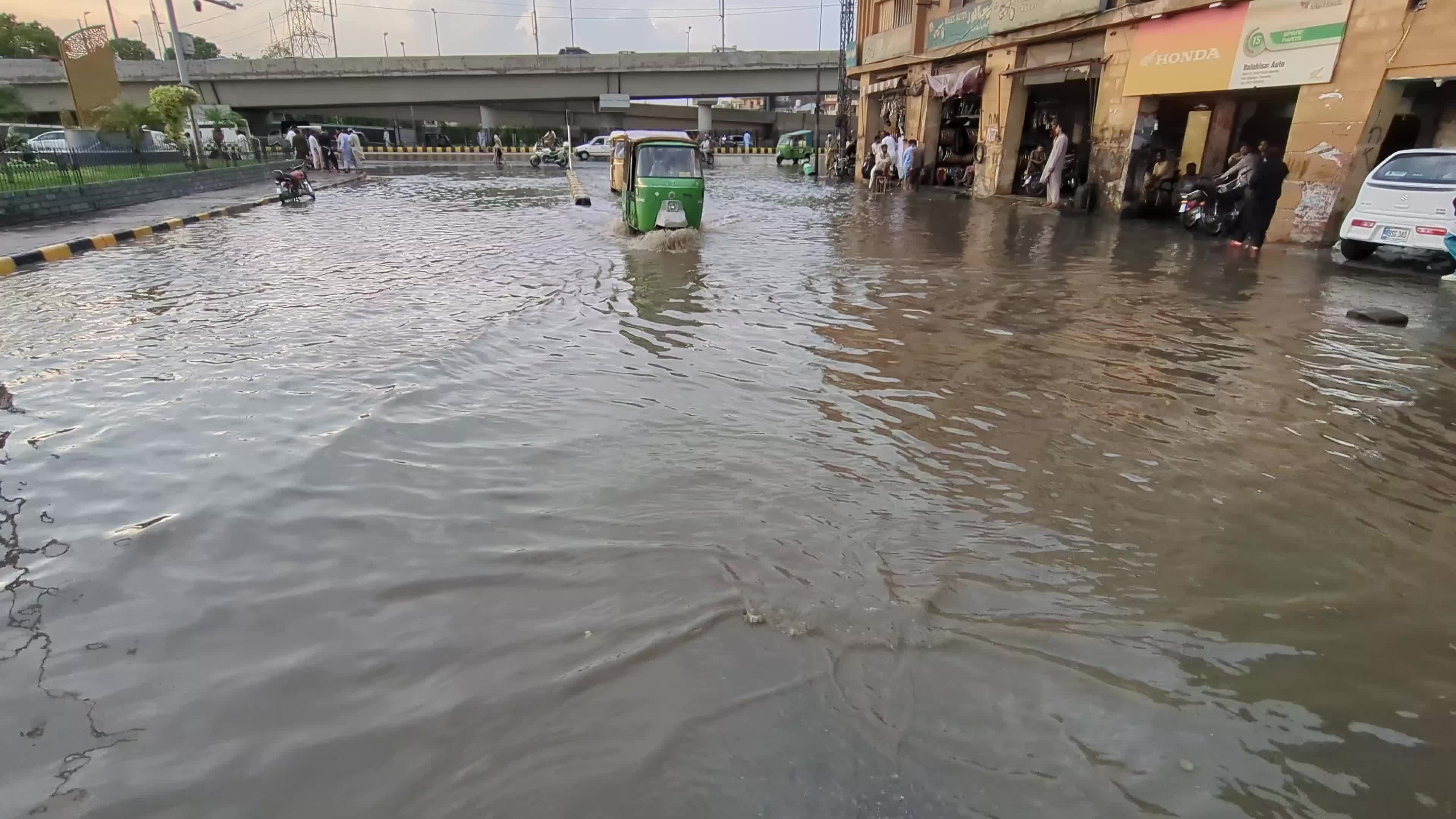 Heavy Rain and Storm Leave Peshawar Streets Waterlogged, Residents Face Major Disruption