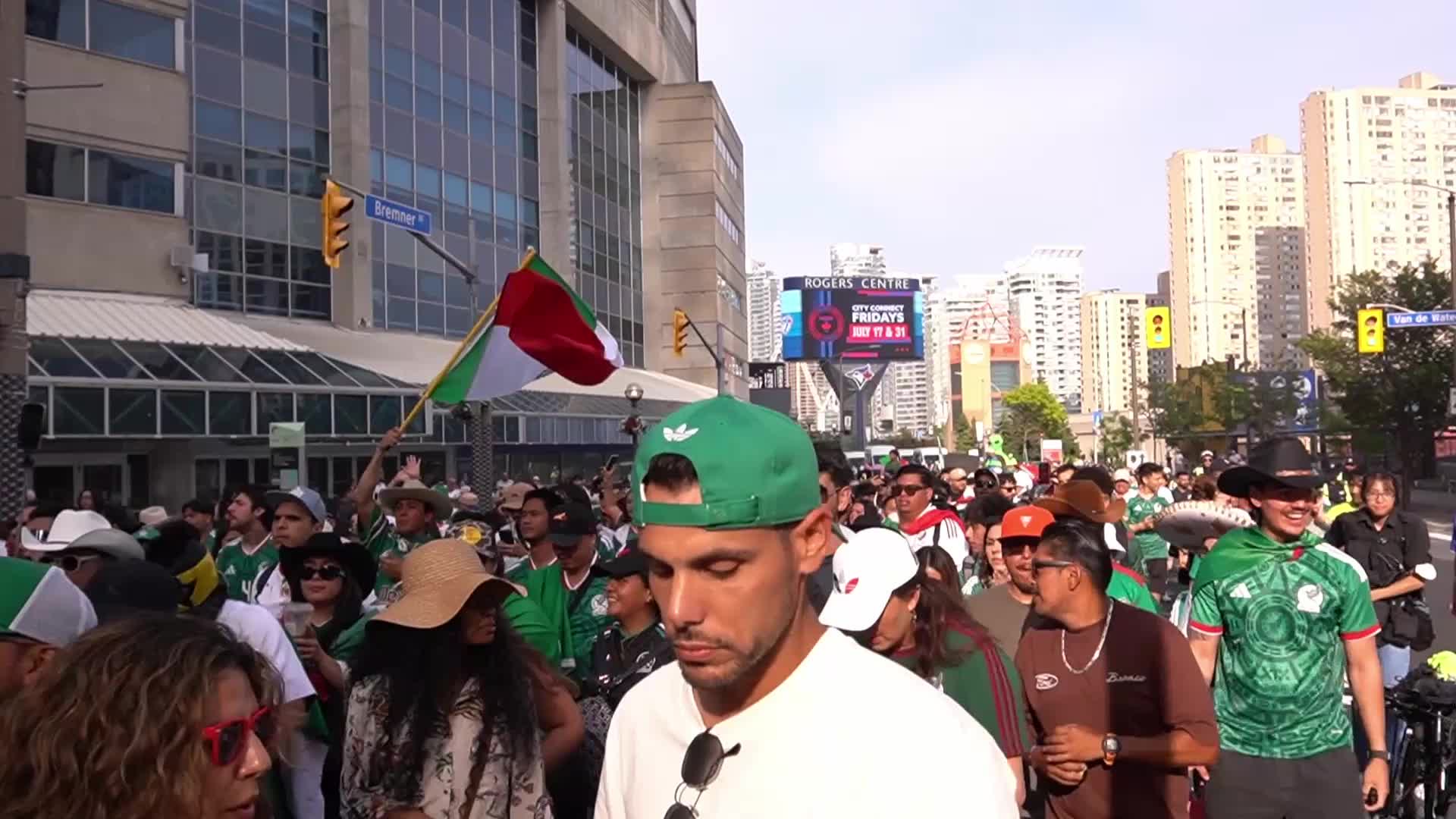 Mexico Fans Gather for FIFA Fan Walk in Toronto