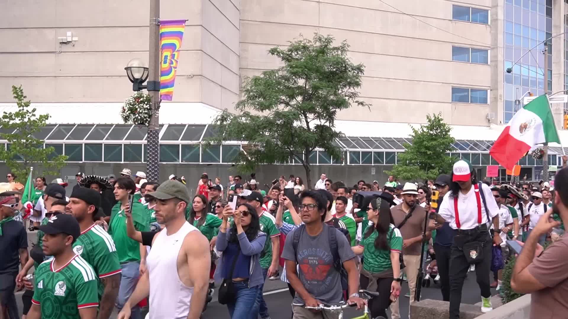 Mexico Fans Gather for FIFA Fan Walk in Toronto
