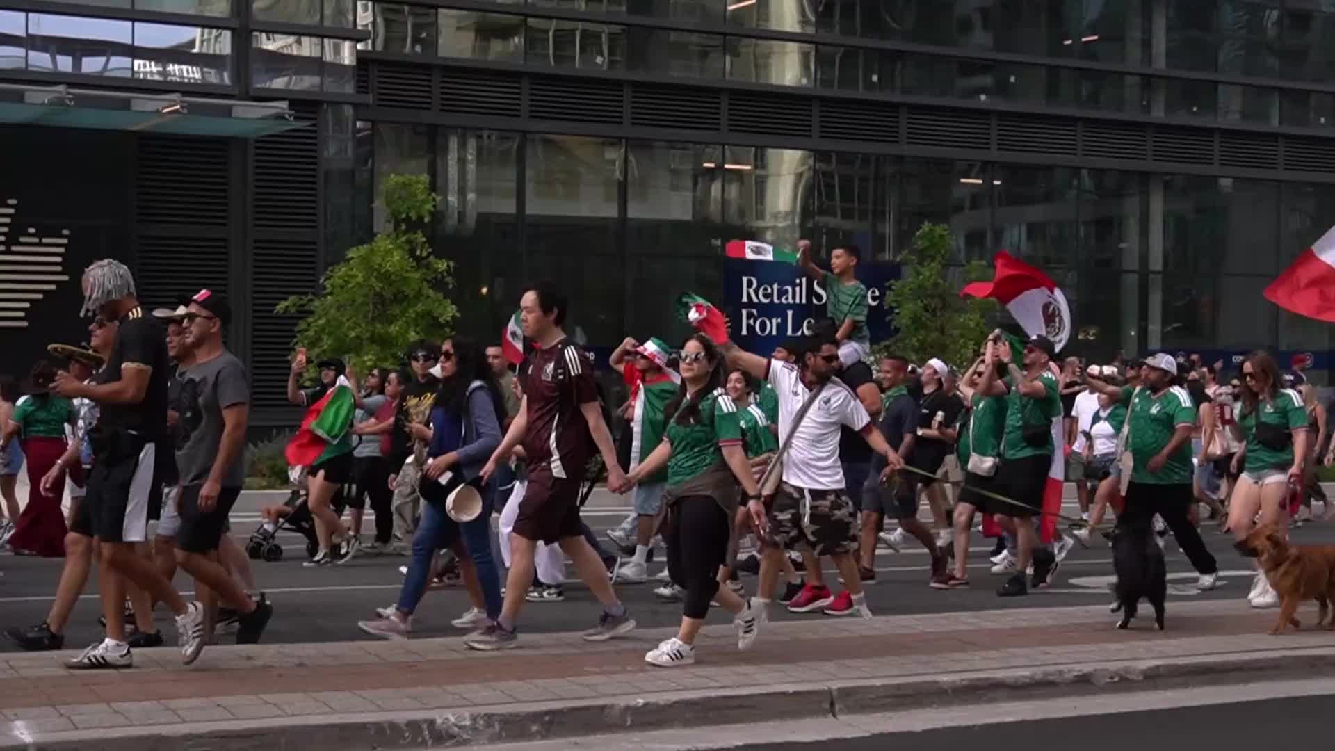 Mexico Fans Gather for FIFA Fan Walk in Toronto
