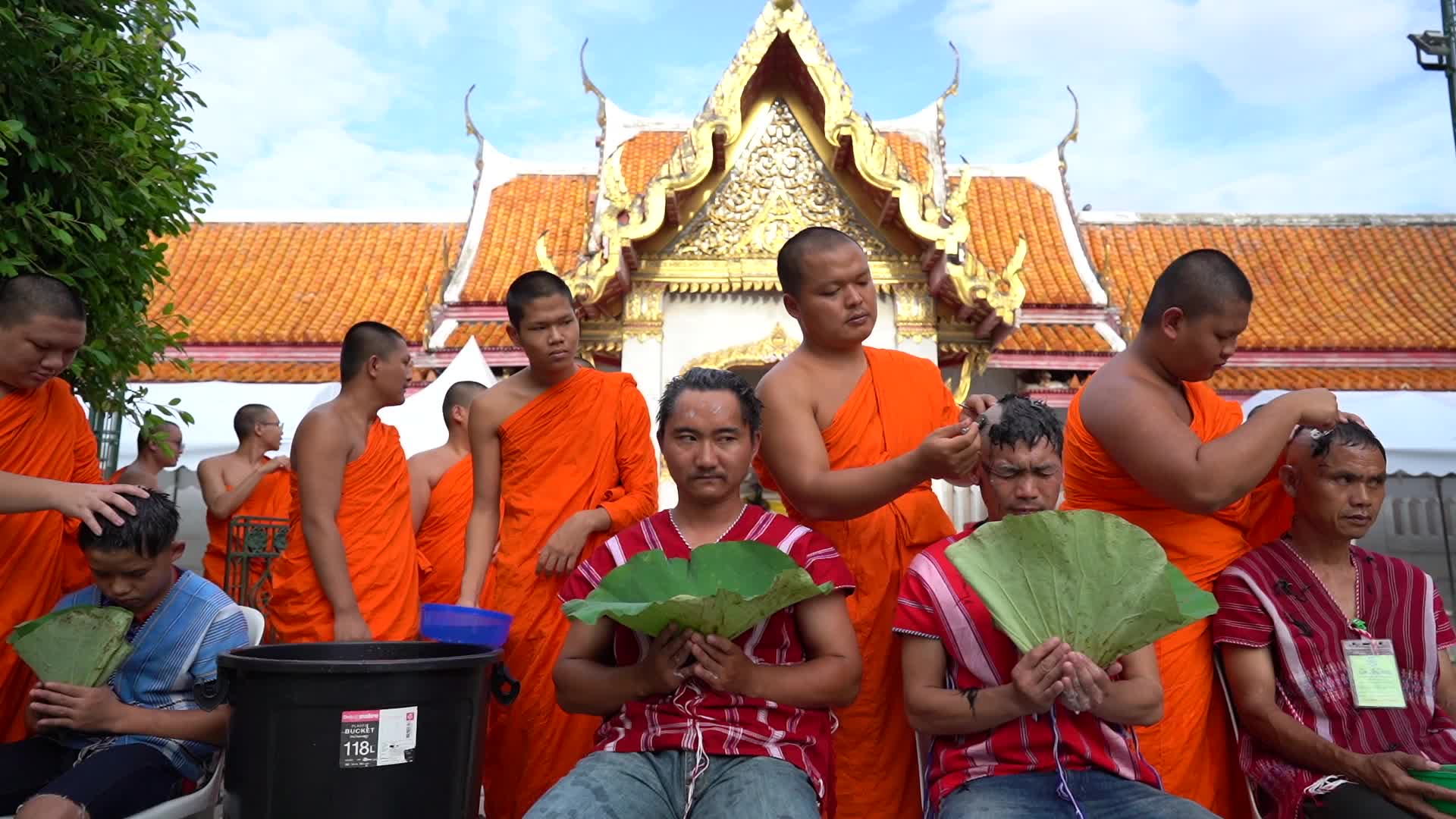 Mass Buddhist Monk Ordination Ceremony For Hill Tribe.