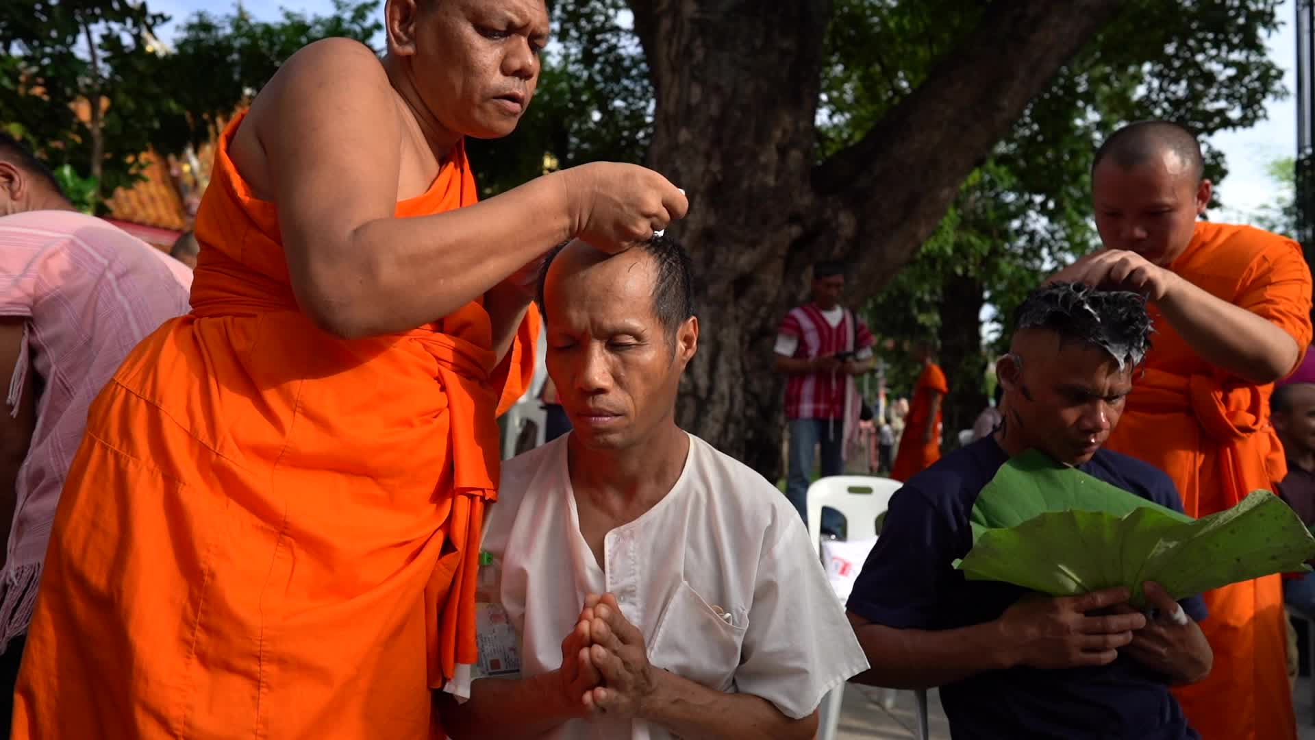 Mass Buddhist Monk Ordination Ceremony For Hill Tribe.