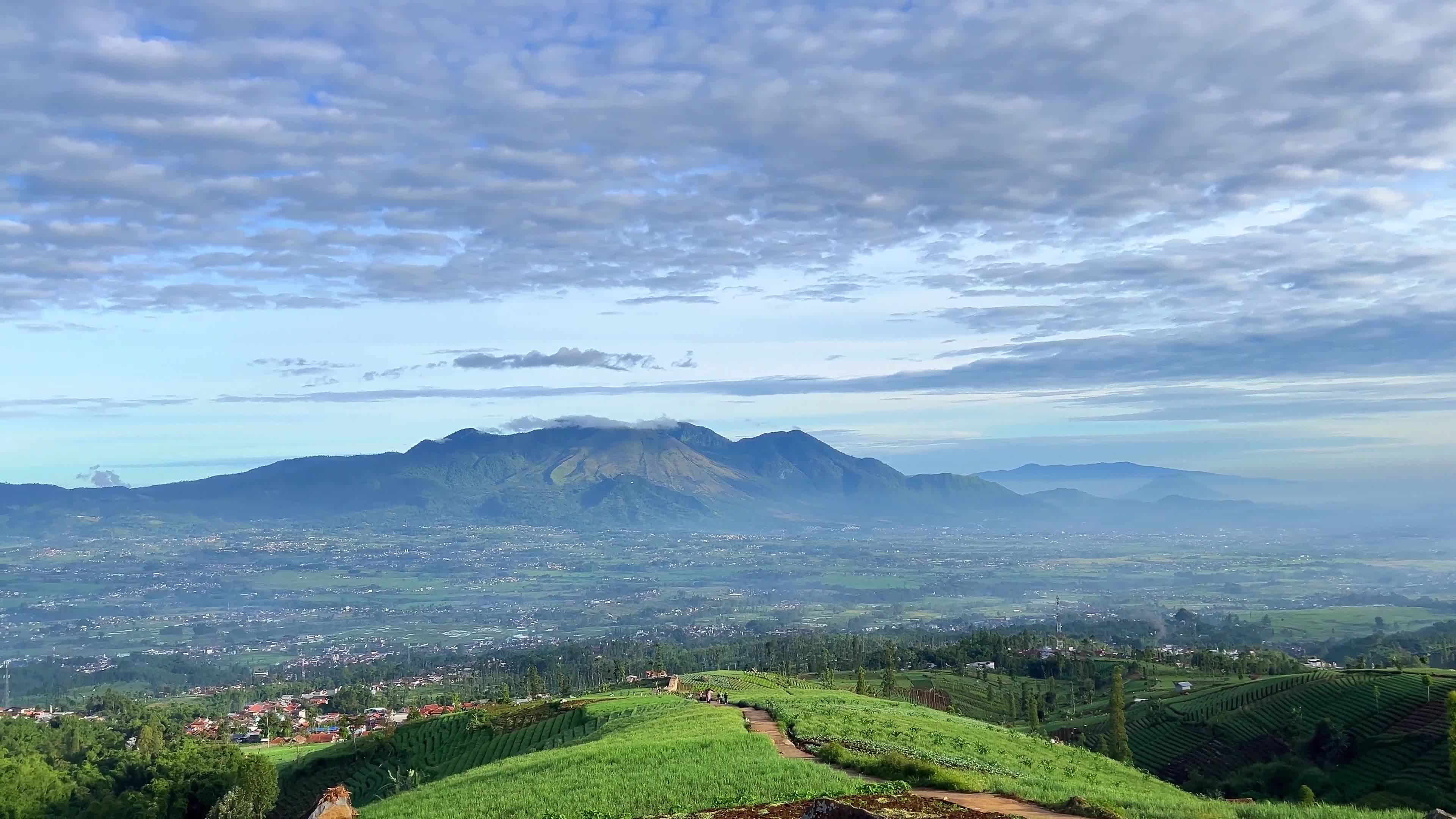 Majestic Guntur Mountain Landscape In Garut West Java Indonesia