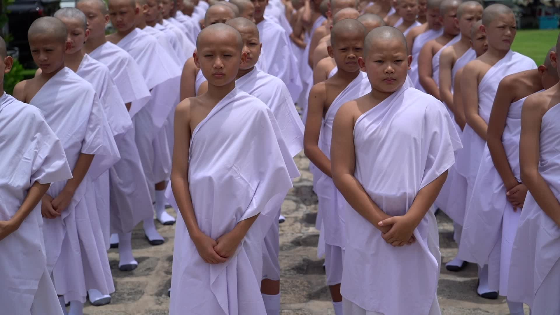 Mass Buddhist Monk Ordination Ceremony For Hill Tribe.