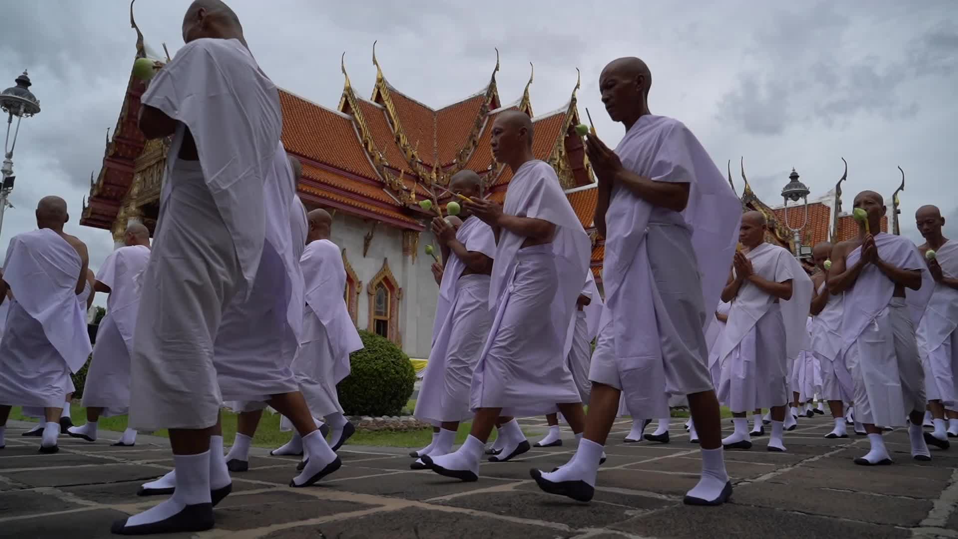 Mass Buddhist Monk Ordination Ceremony For Hill Tribe.