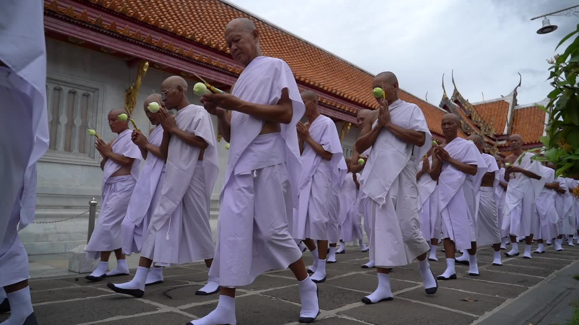 Mass Buddhist Monk Ordination Ceremony For Hill Tribe.