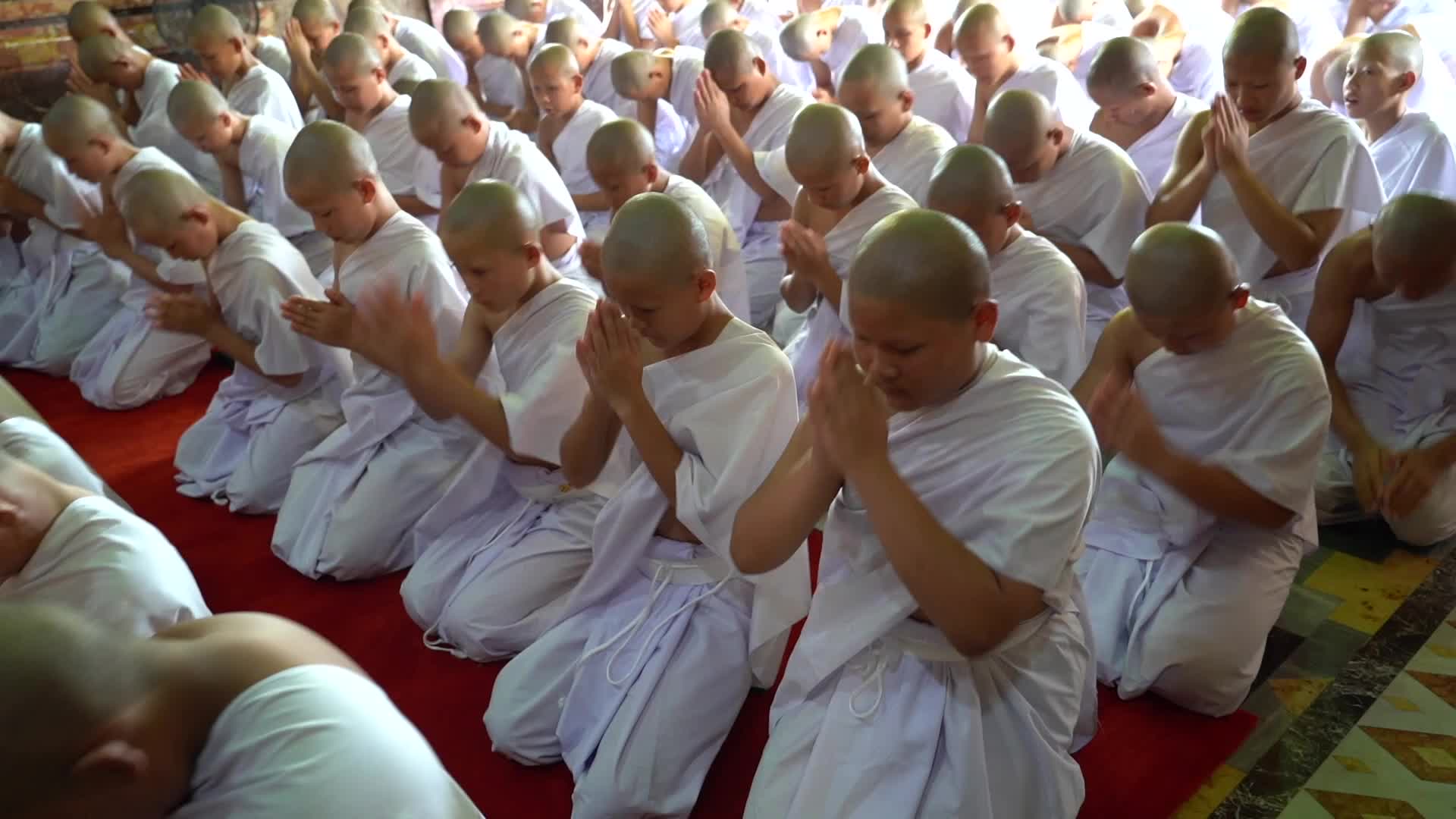 Mass Buddhist Monk Ordination Ceremony For Hill Tribe.