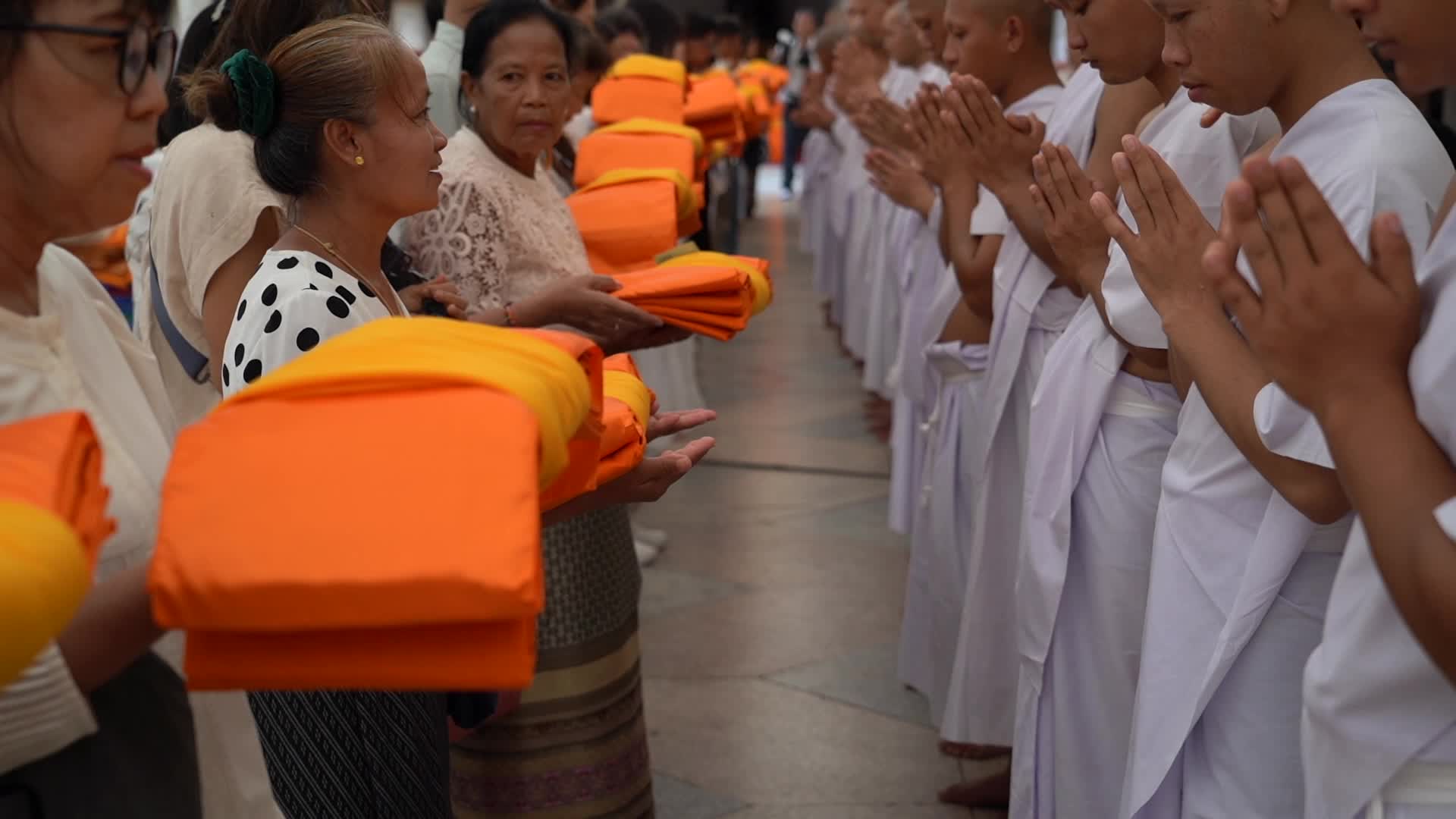 Mass Buddhist Monk Ordination Ceremony For Hill Tribe.