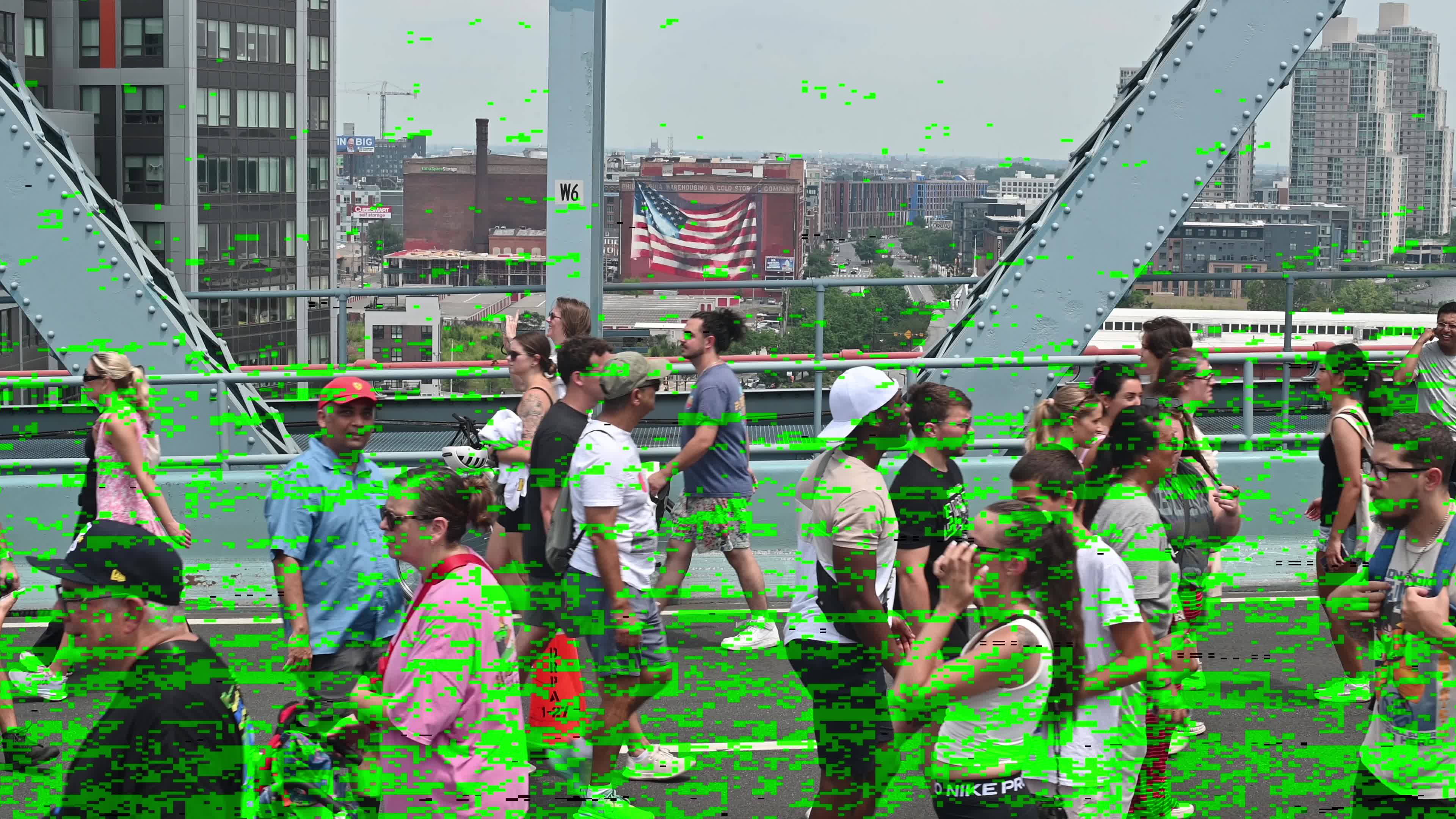 People Walk the Benjamin Franklin Bridge to celebrate 100th Anniversary