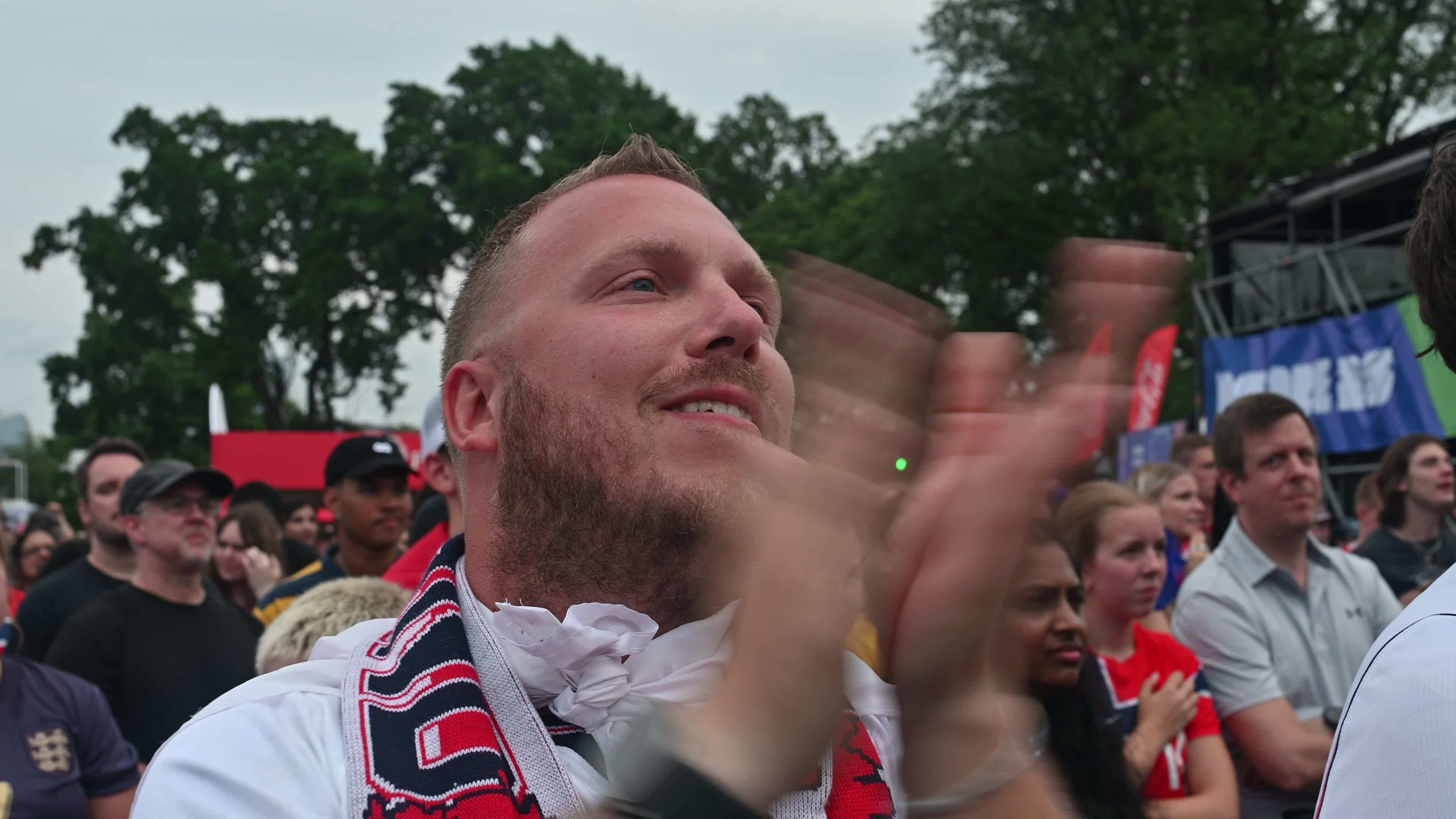 Crowd Reactions during NOR-ENG Watch Party at FIFA Fan Festival in Philadelphia