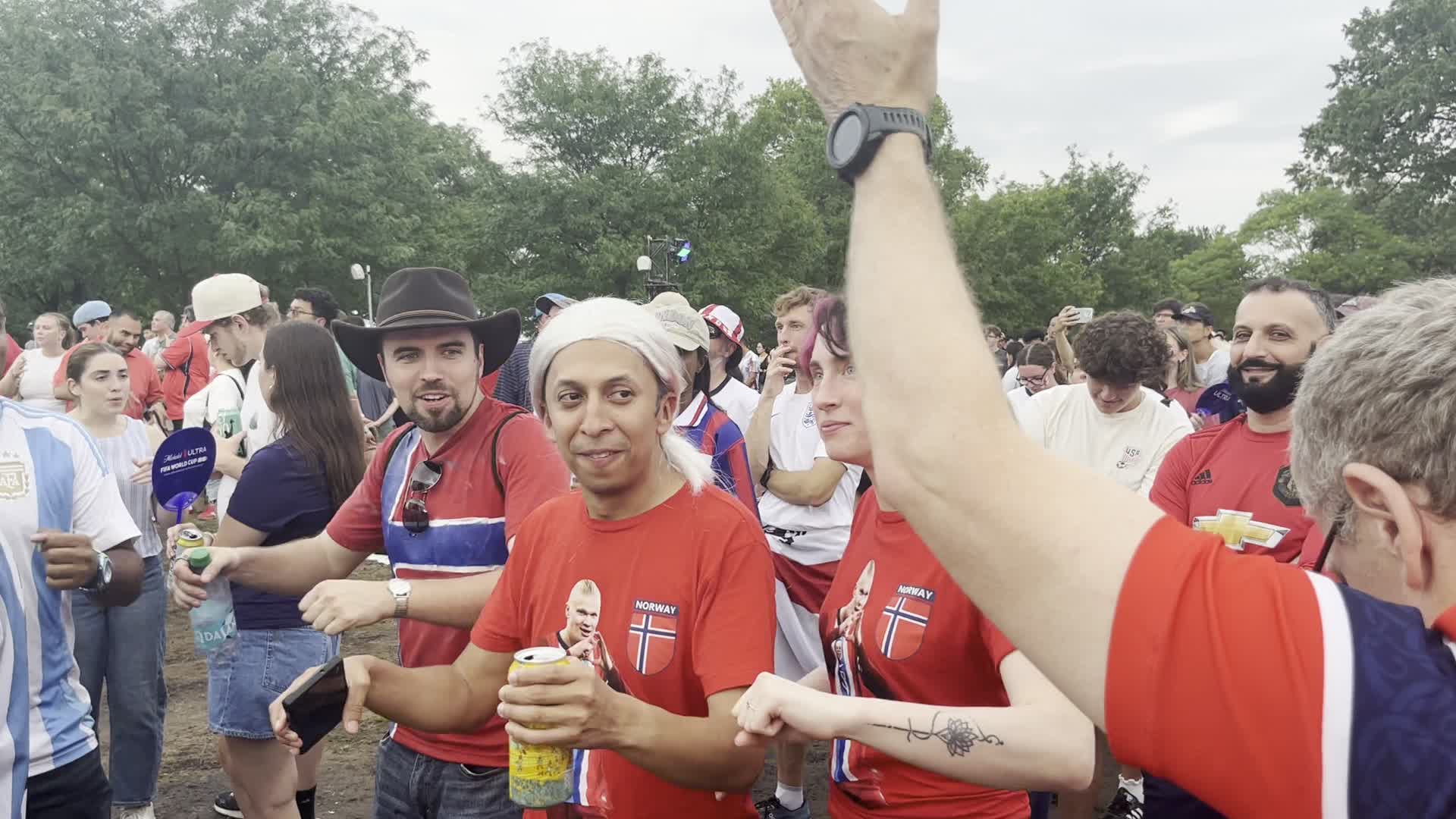 Crowd Reactions during NOR-ENG Watch Party at FIFA Fan Festival in Philadelphia