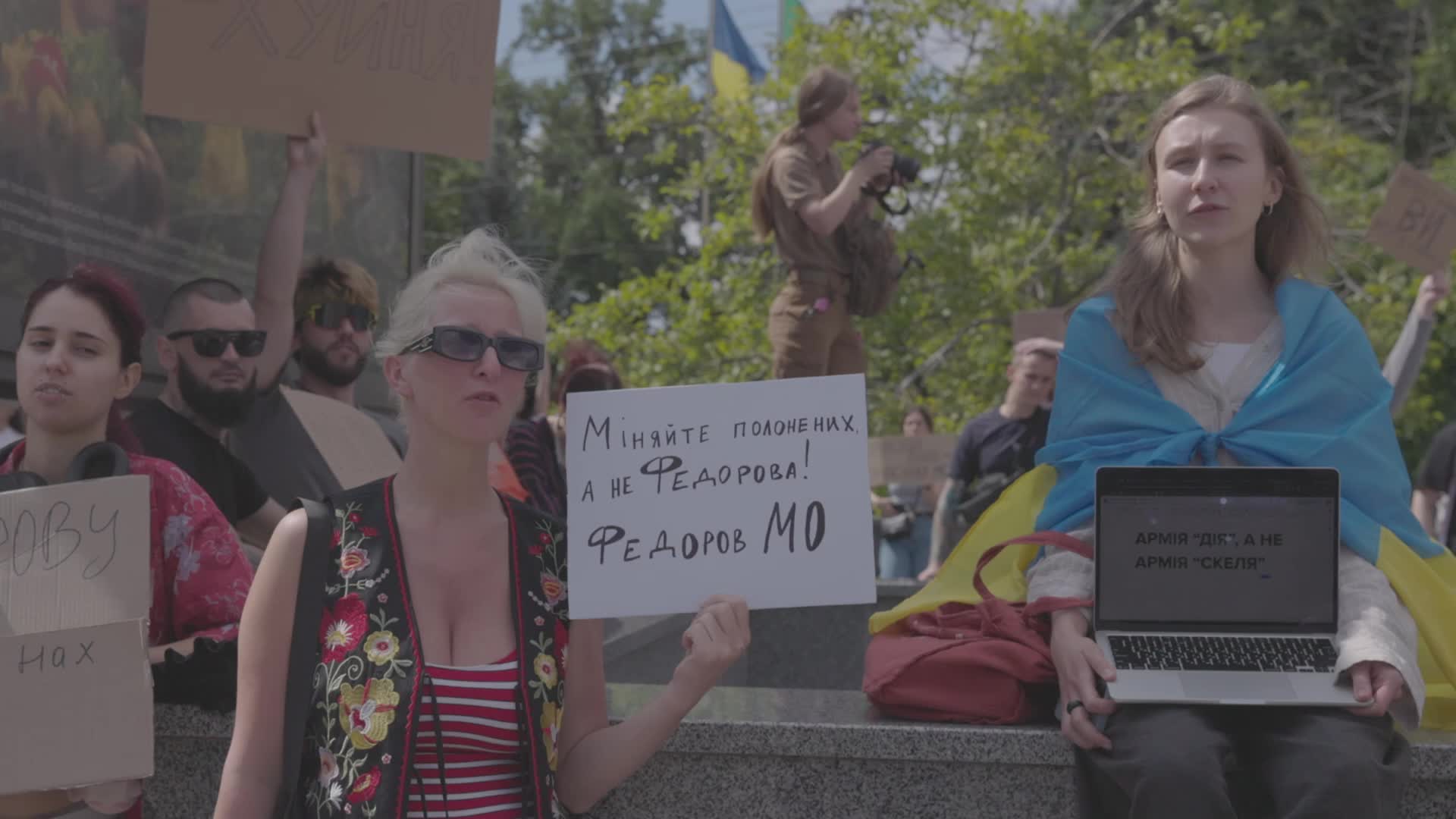 Hundreds protest in Kharkiv against Ukrainian defense minister dismissal