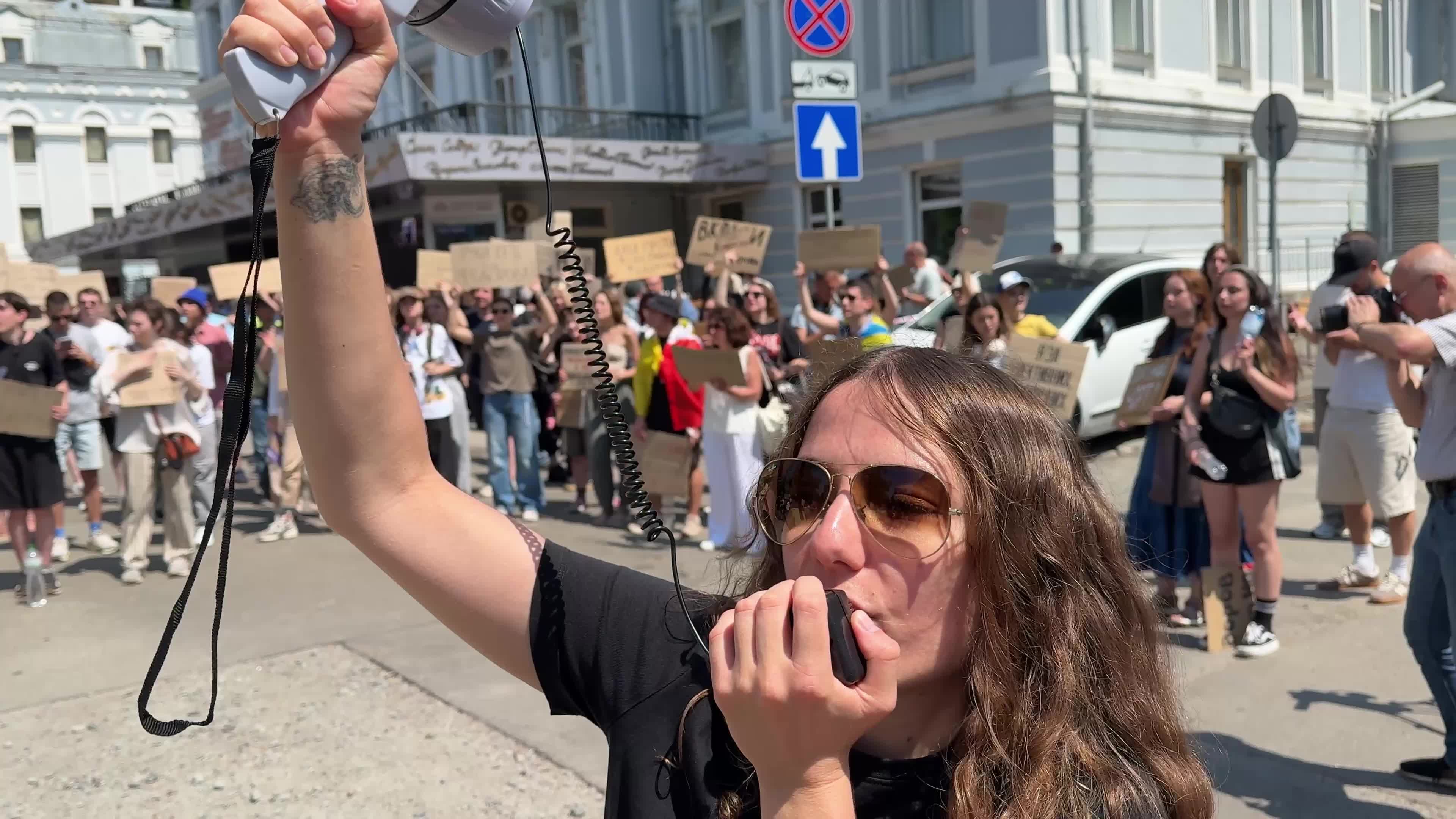 Protest against the removal of Ukrainian Defence Minister Mykhailo Fedorov in Kyiv.