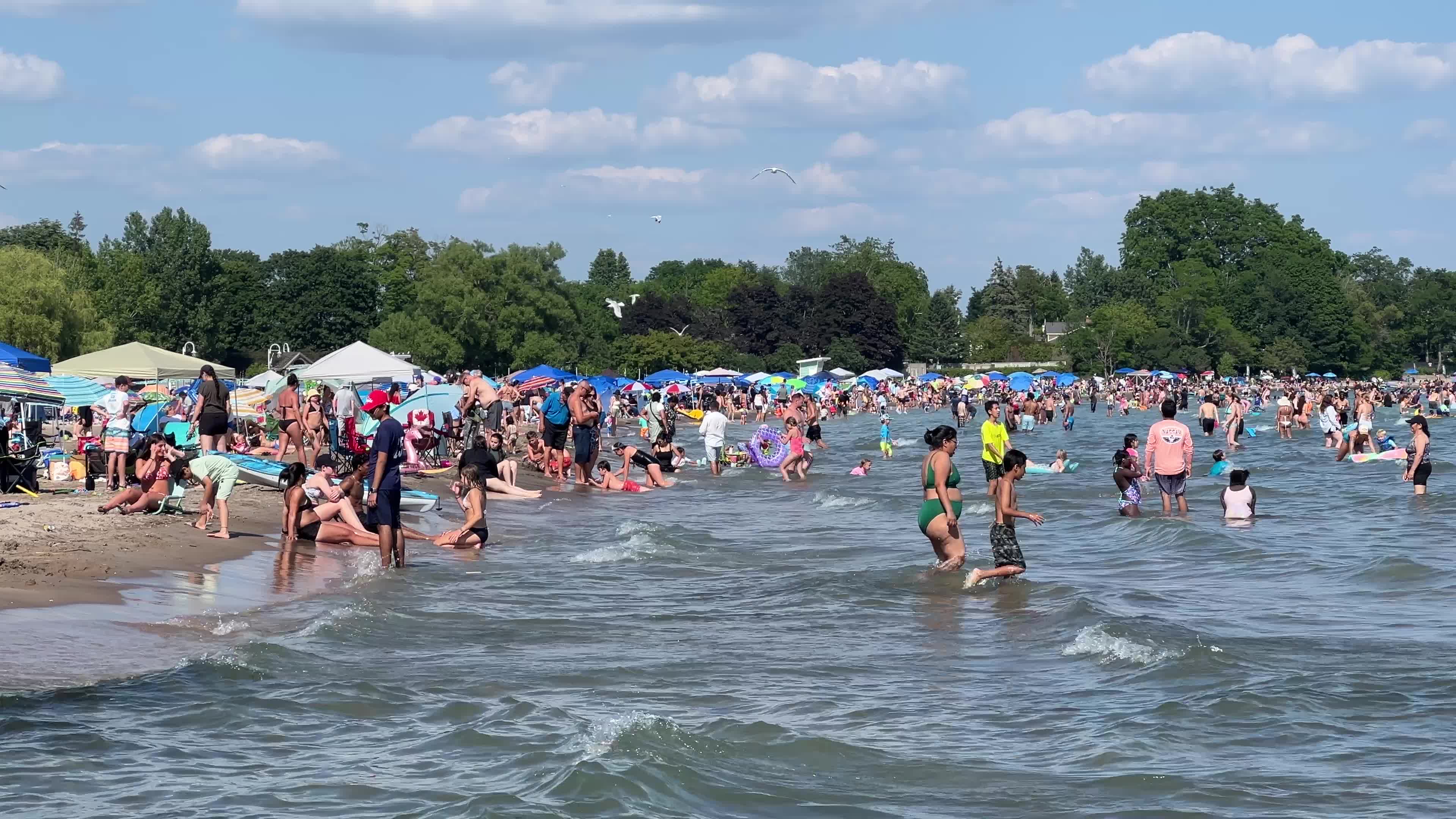 Huge crowd at Victoria Beach