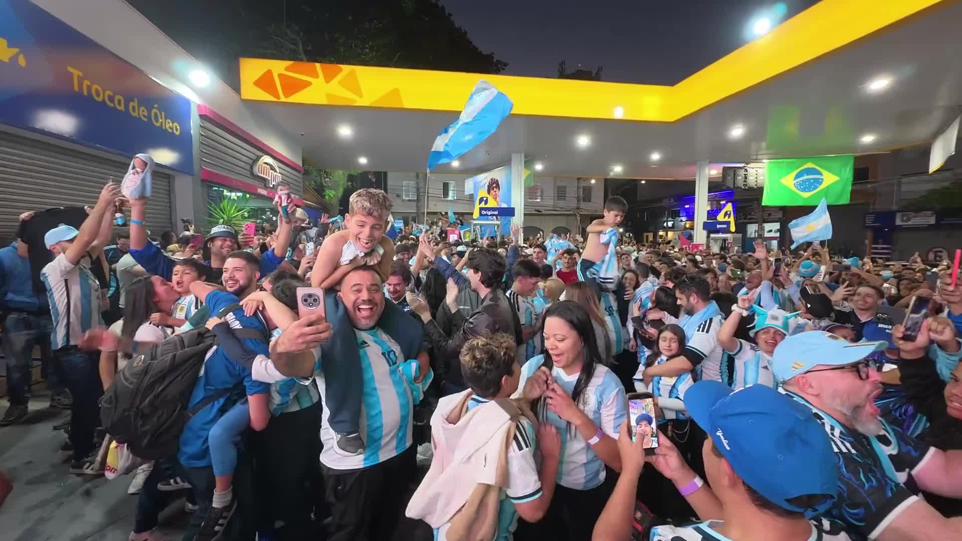Argentina fans in the city of São Paulo, Brazil