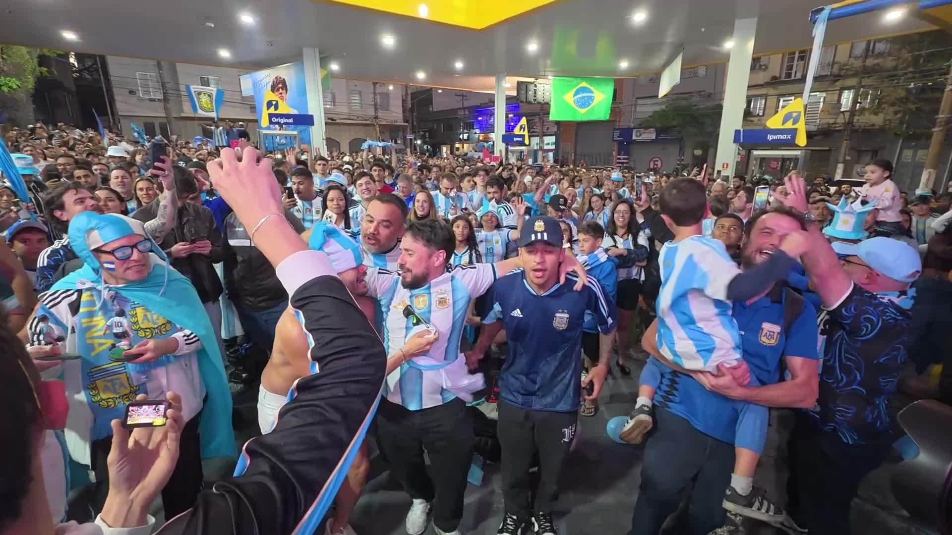 Argentina fans in the city of São Paulo, Brazil