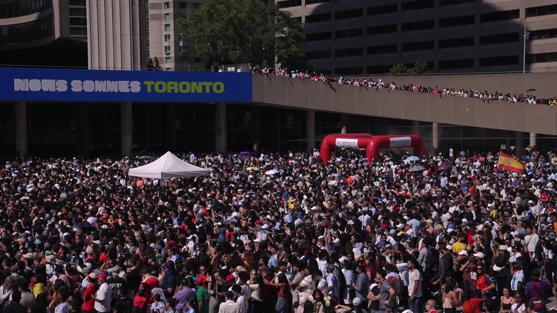 Fans Celebrate Spain's 2026 FIFA World Cup Victory At Toronto Watch Party