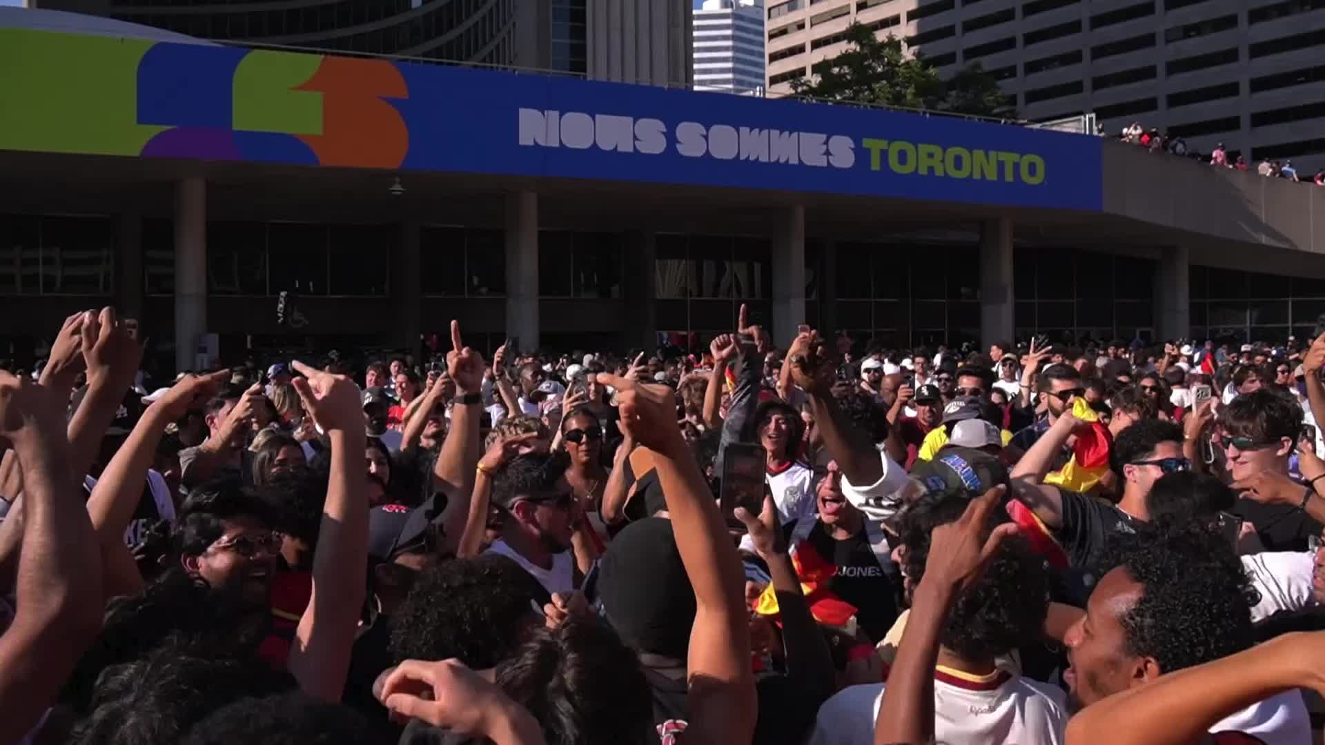 Fans Celebrate Spain's 2026 FIFA World Cup Victory At Toronto Watch Party